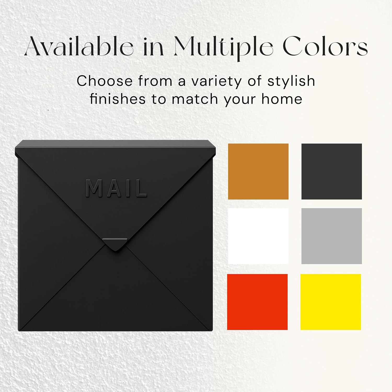 NACH Mailboxes for Outside Wall Mount, 10 x 10 x 4 inch Black Mailbox, Waterproof Mailboxes for Outside - Chicago Style Mail Box