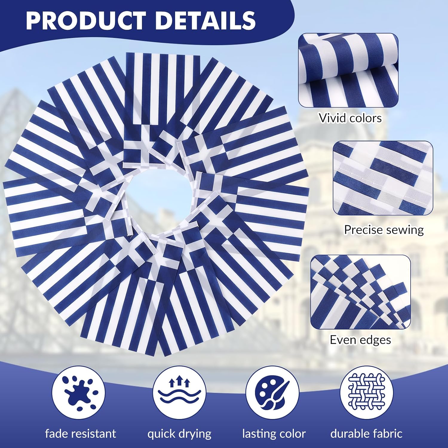 Nicaragua Flag Banner, Small Mini Nicaraguan Flags Patriotic Decoration for Party, Classroom, Sports Events, 33 Feet 30 Flags
