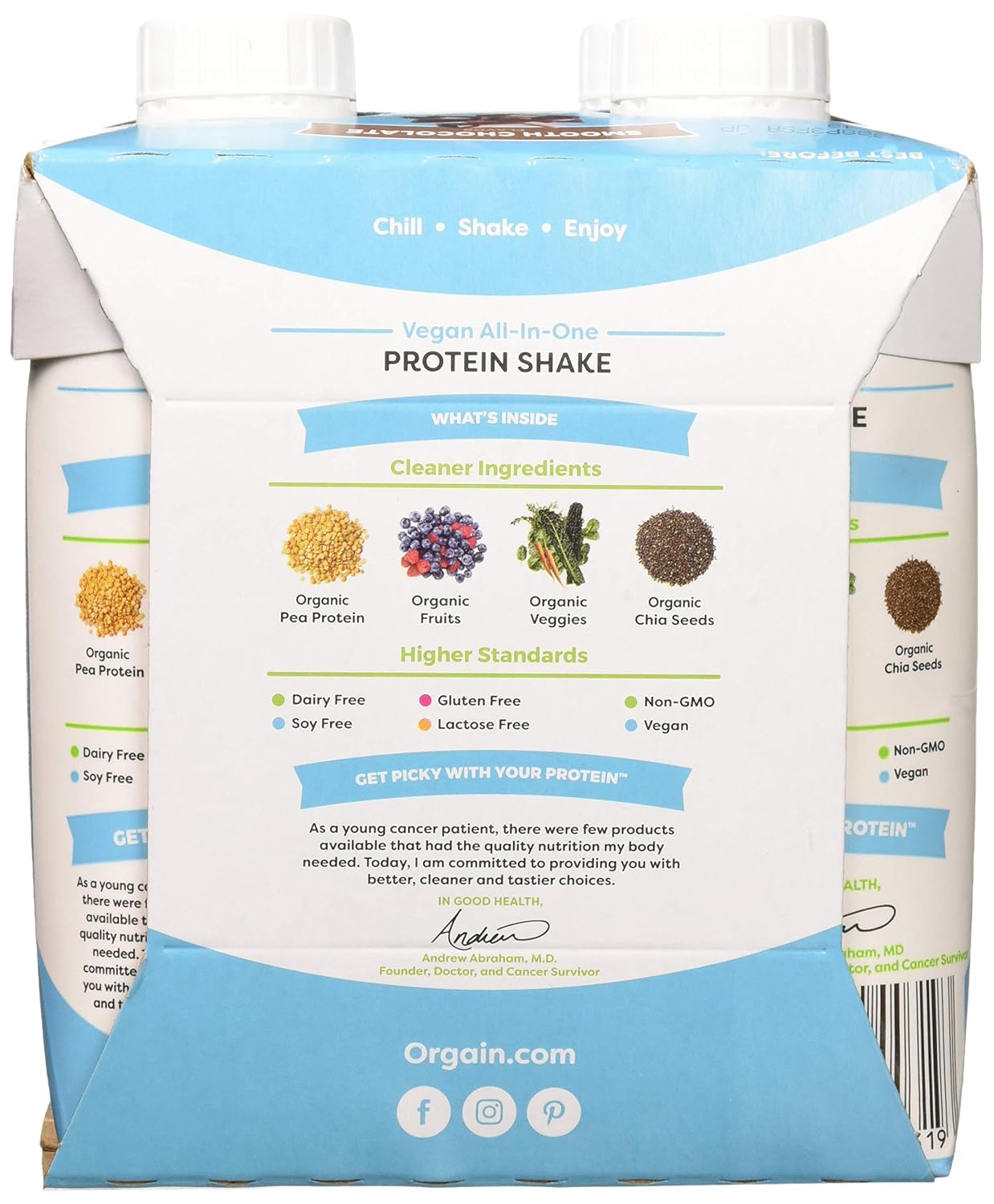 ORGAIN Organic Creamy Chocolate Fudge Drink, 11 FZ