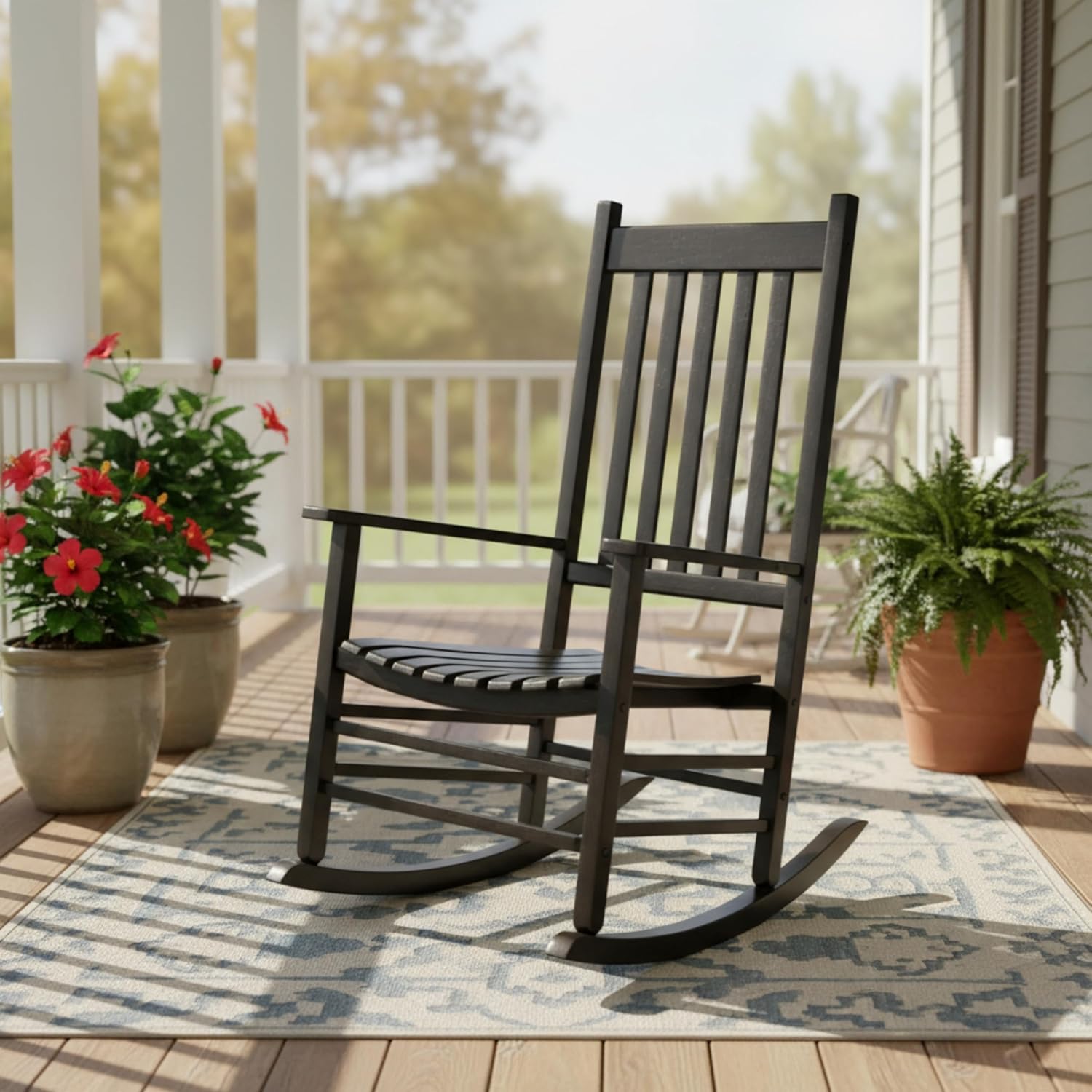 Shine Company 4332WT Vermont Porch Rocker, White (2nd Gen)