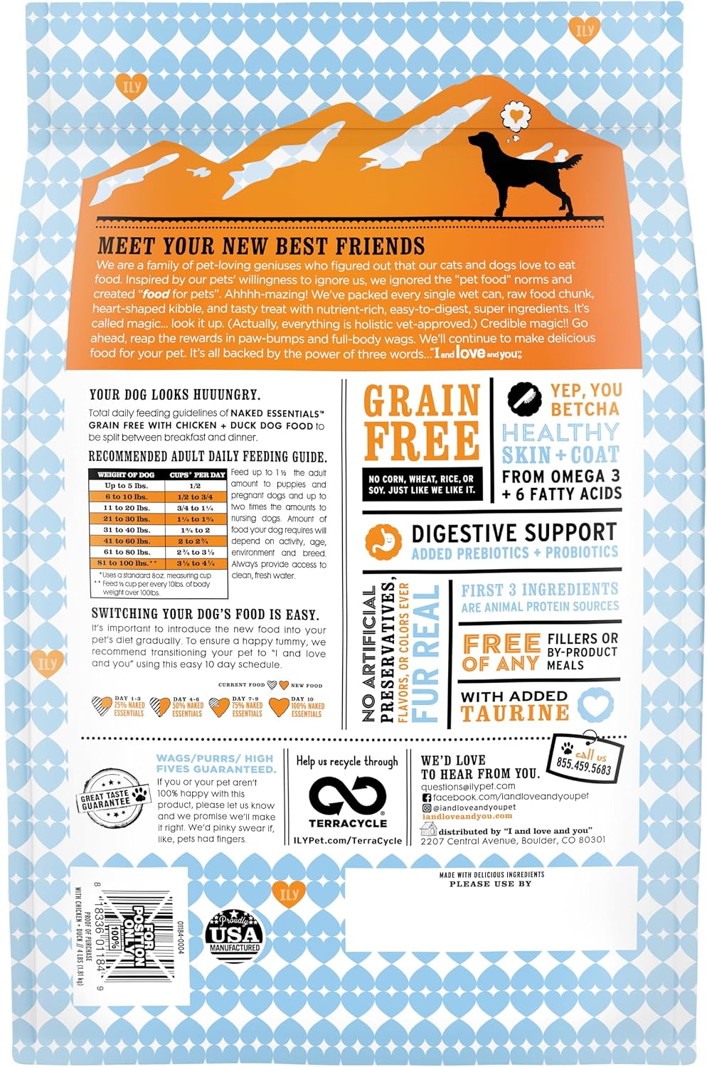 I and love and you Naked Essentials Dry Dog Food - Lamb + Bison - High Protein, Real Meat, No Fillers, Prebiotics + Probiotics, 4lb Bag
