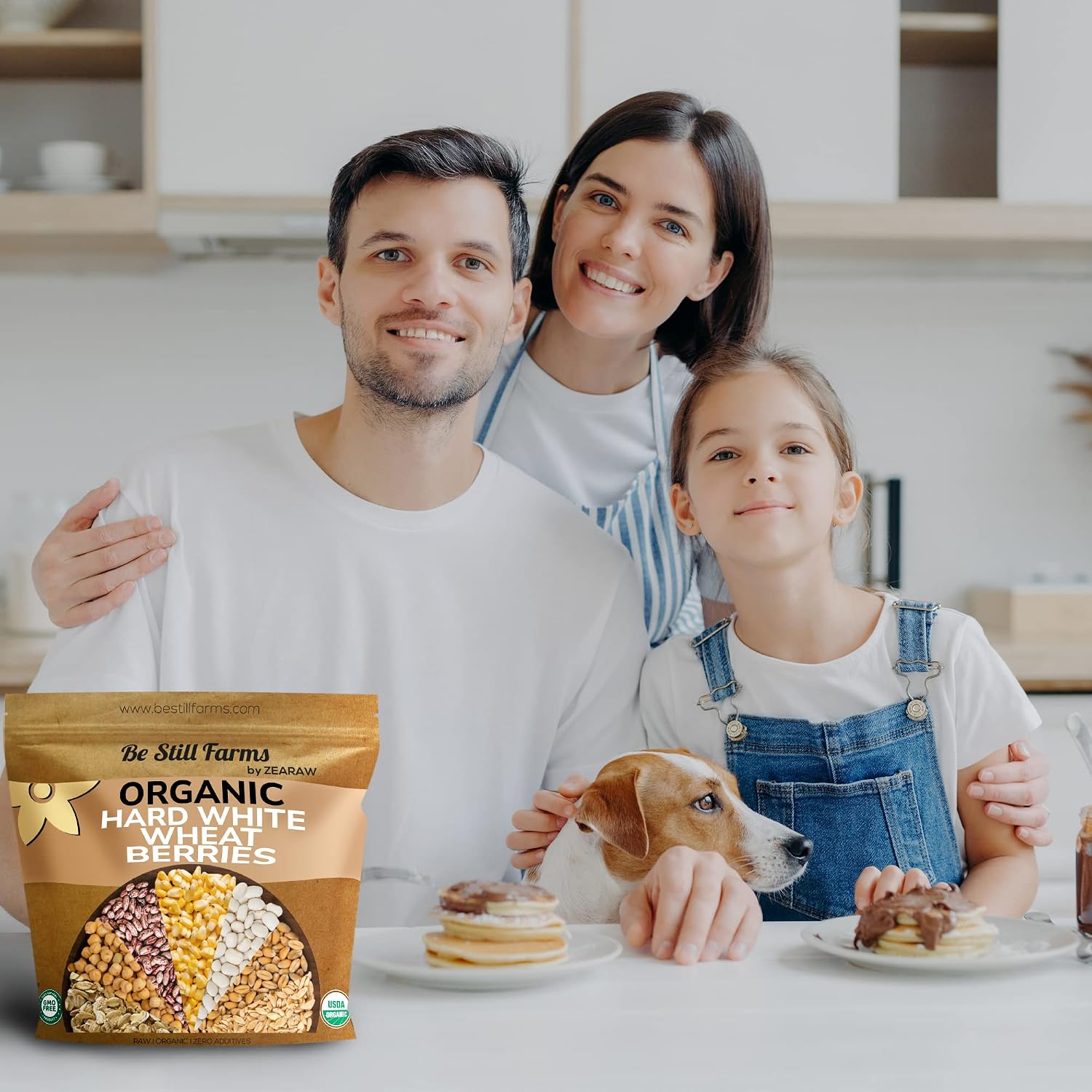 Organic Soft White Wheat Berries 5.8lb - Healthy Whole Grains Bulk | Ideal for Feeder Oats, Flour, Bread, Soup - High in Protein & Fiber - USA Grown | USDA Certified | Vegan | Non-GMO