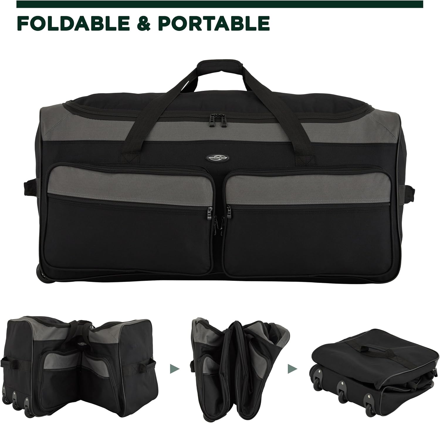 Travelers Club 36" Asgard 3-Wheel Rolling Duffel Bag