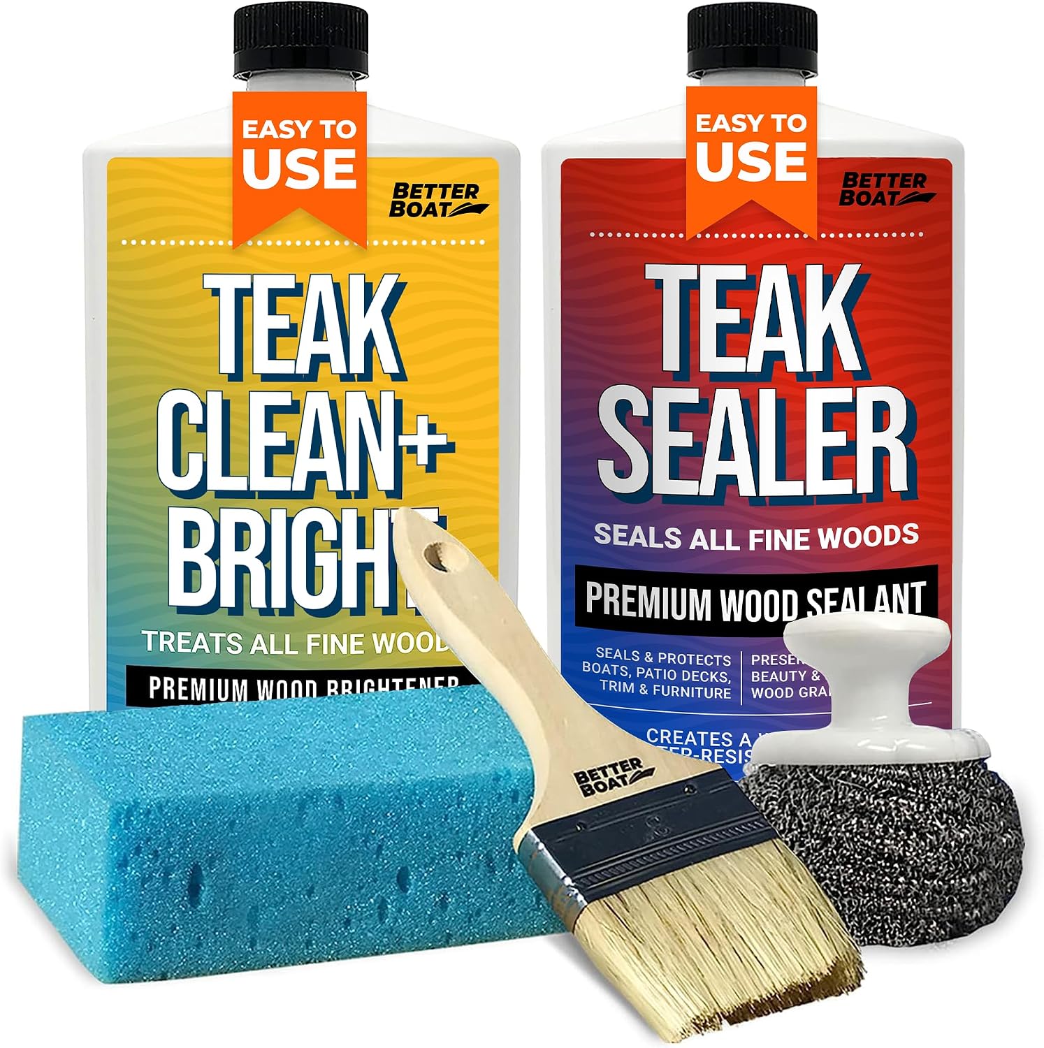 Teak Cleaner and Brightener for Wood, Teak Oil or Sealer for Boats, Indoor