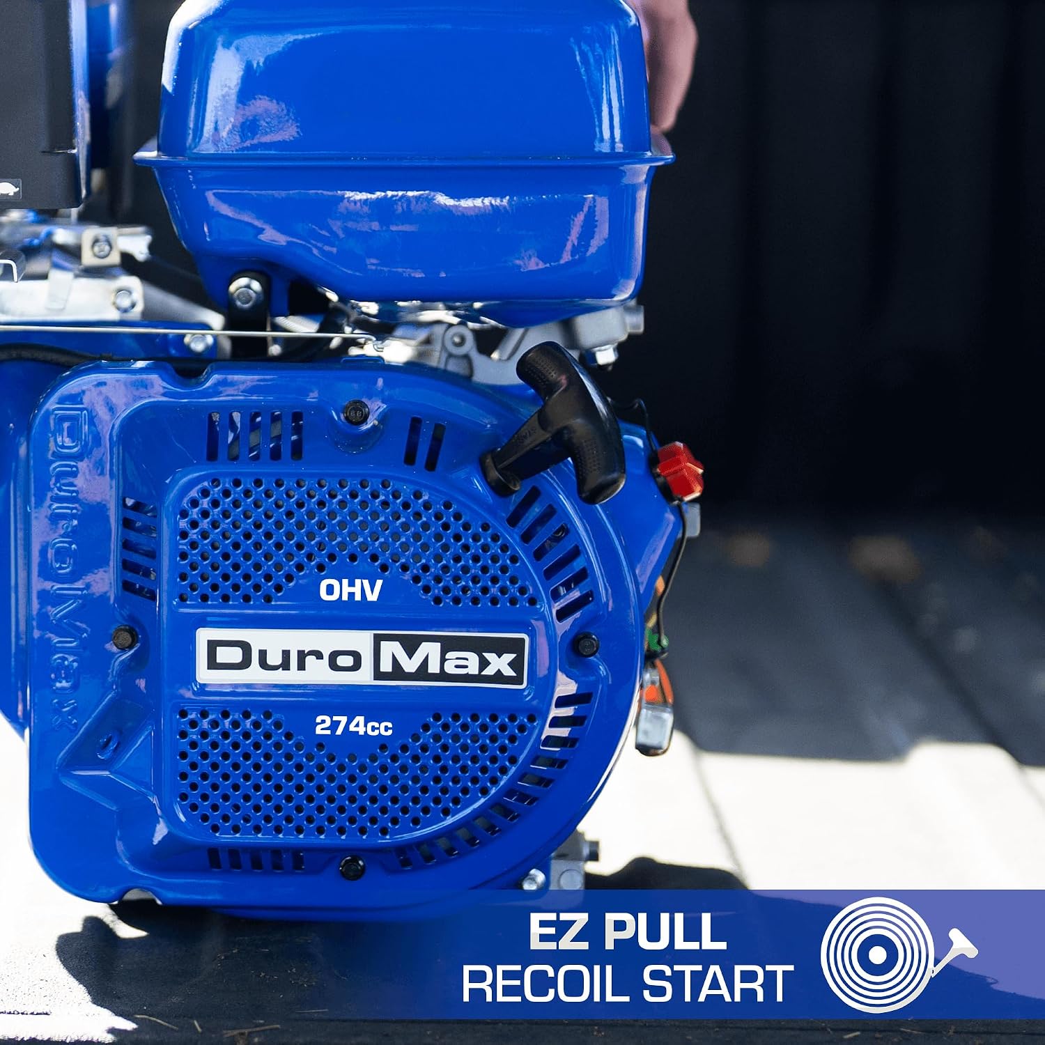 DuroMax XP7HPE 208cc Electric Start Gas Powered, 50 State Approved, Multi-Use Engine Blue