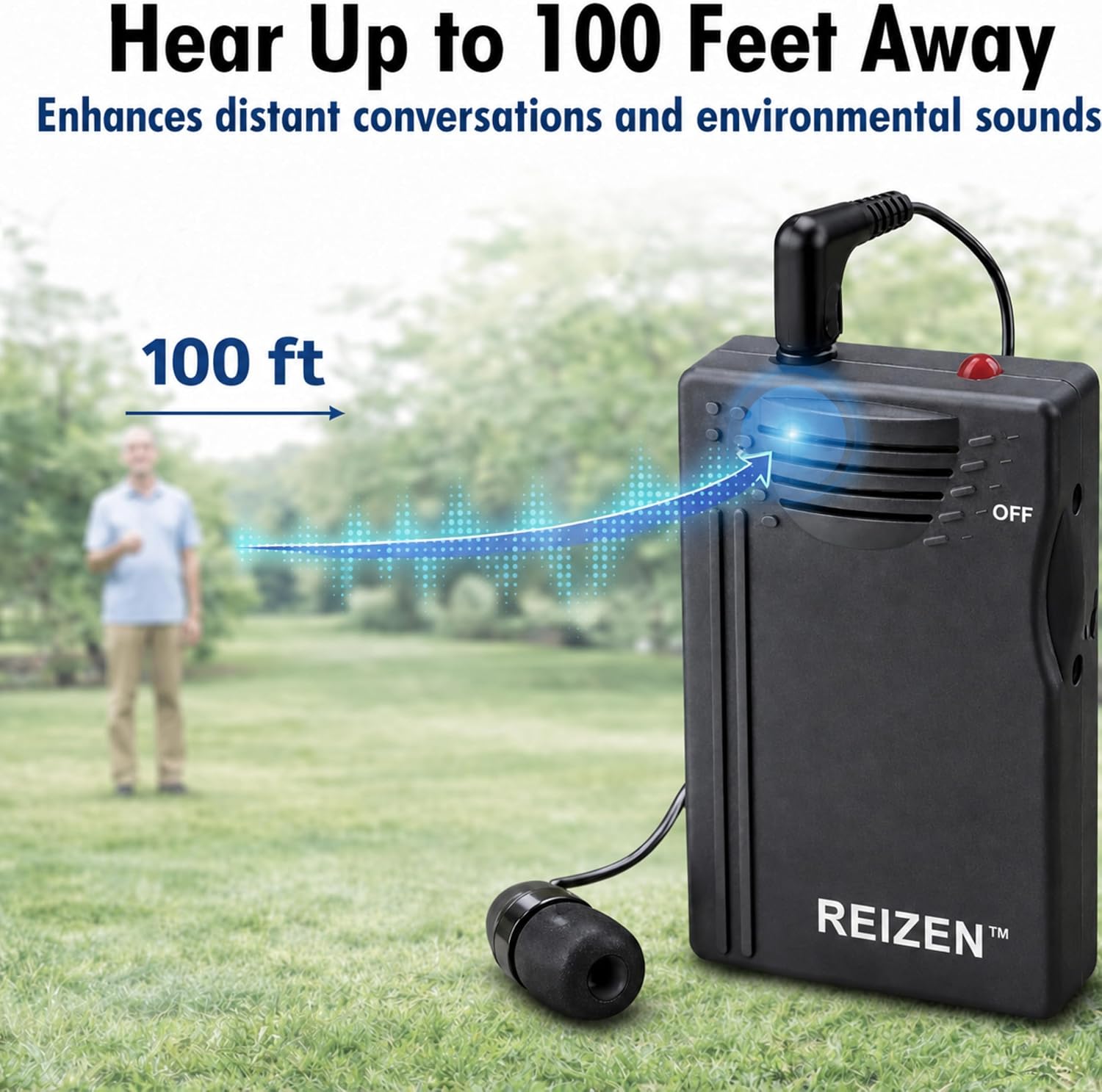 Reizen Loud Ear 110dB Gain Personal Amplifier