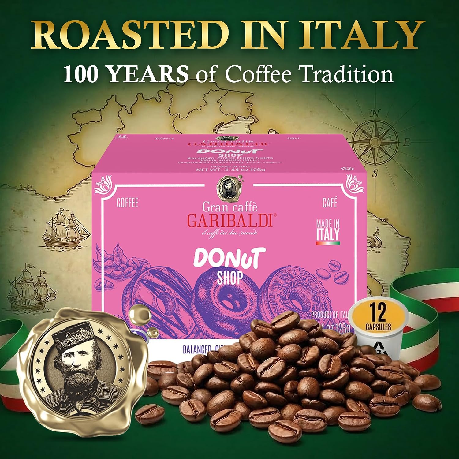 Caffè Garibaldi Colombian Coffee Pods for Keurig K-Cup Brewers, 12 Count