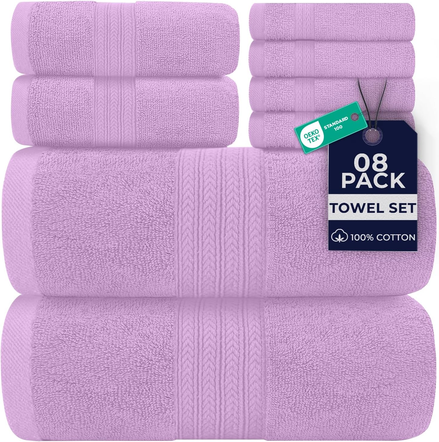 DAN RIVER 24 Pack Cotton Wash Cloths Set for Showering [12x12] White