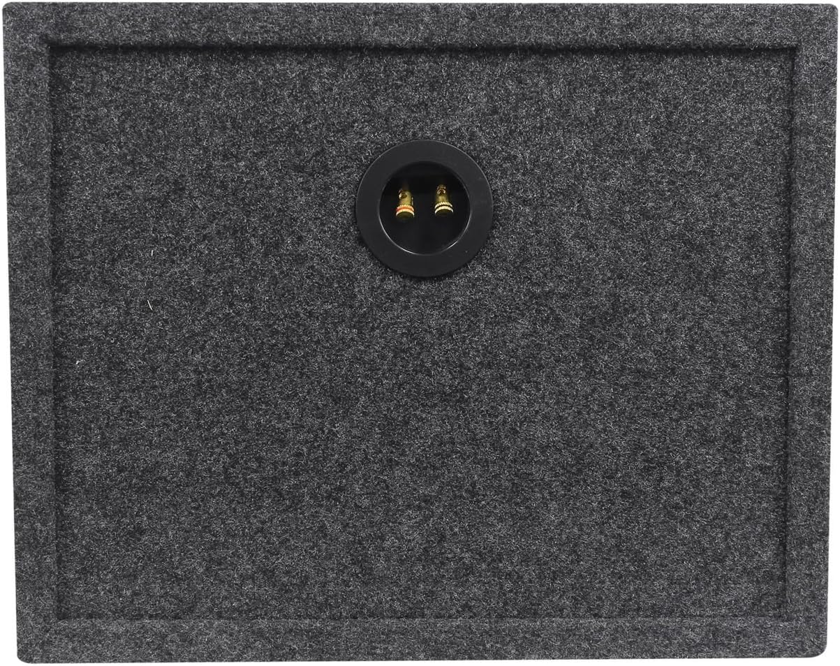 Rockville RMS12 Single 12" Sealed 1.6 Cu Ft Car Sub Enclosure Box, 3/4" MDF | Made in USA, Gold Spring-Loaded Terminals, Glued and Stapled Joints