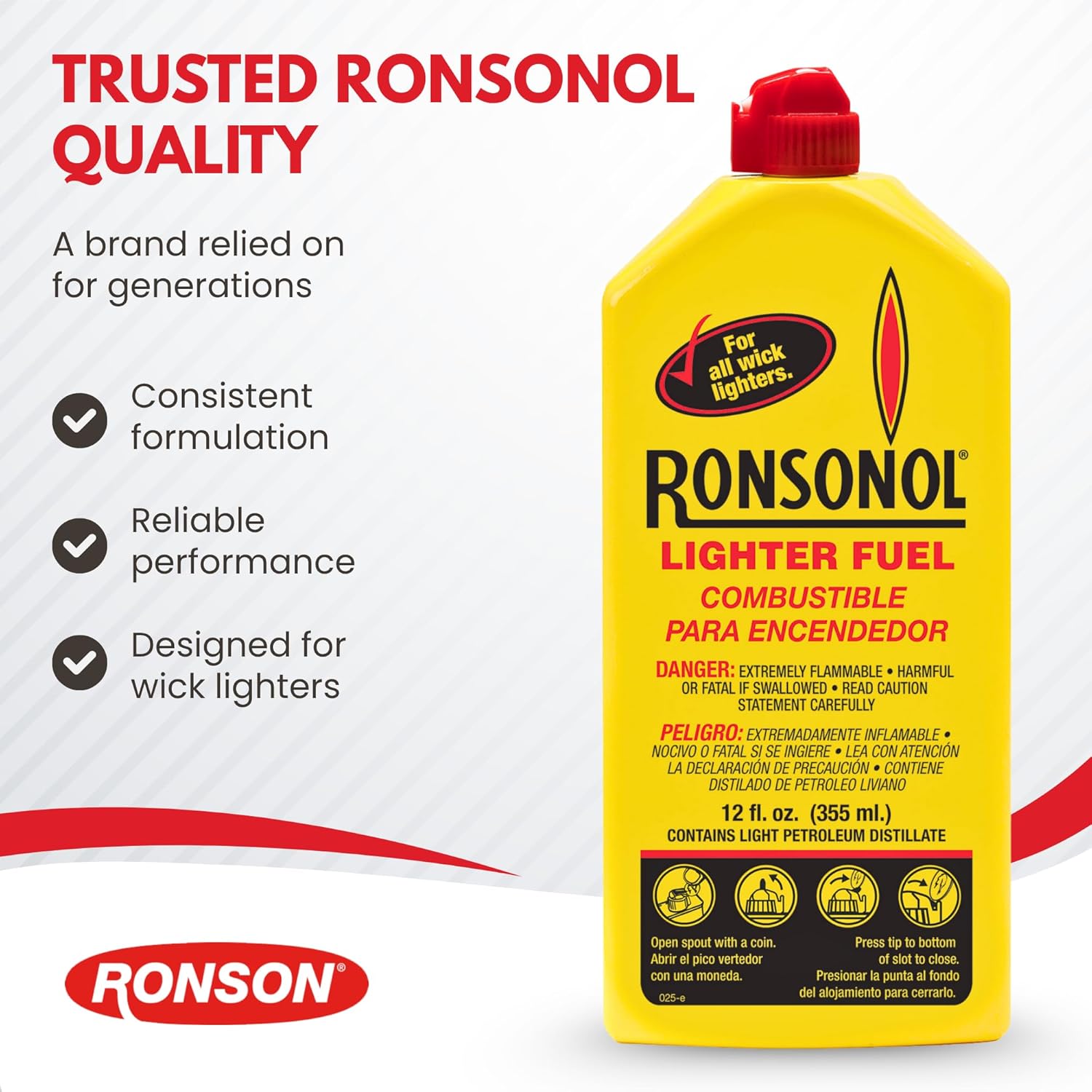 Ronson 12 Ounce Ronson Lighter Fuel - Pack of 2