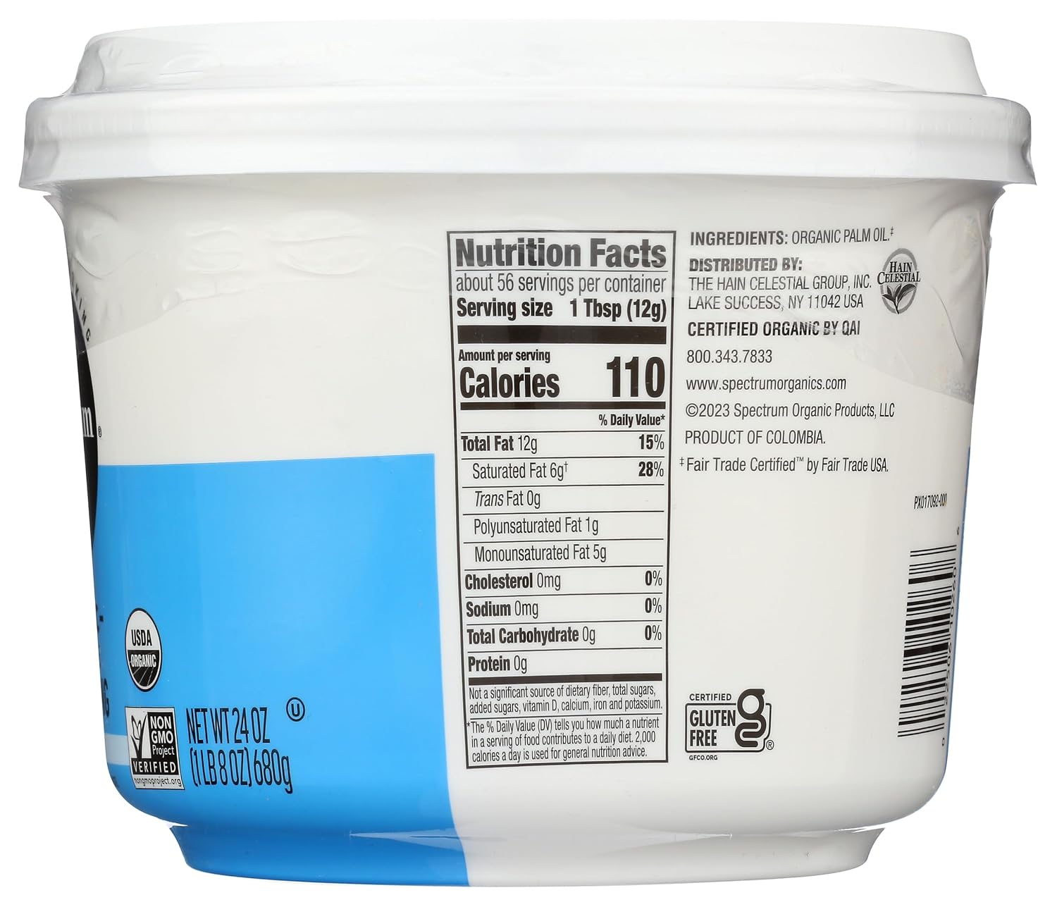 Spectrum Naturals, Shortening Vegetable Organic Gluten-Free, 24 oz