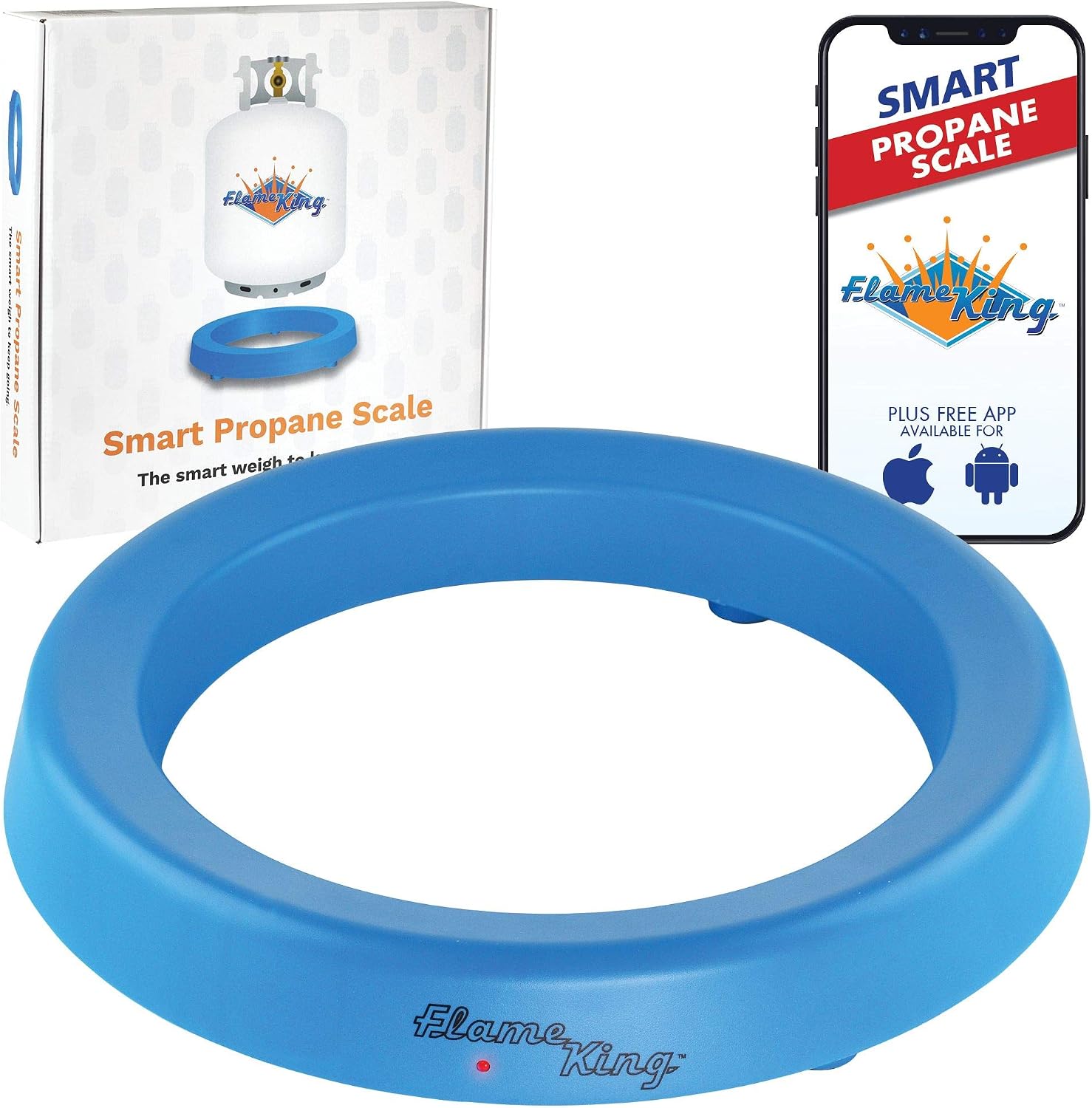 Flame King Smart Wireless Propane Tank Scale - Bluetooth Gas Gauge with App Connectivity for BBQ and Grills Monitors Multiple Propane Cylinders