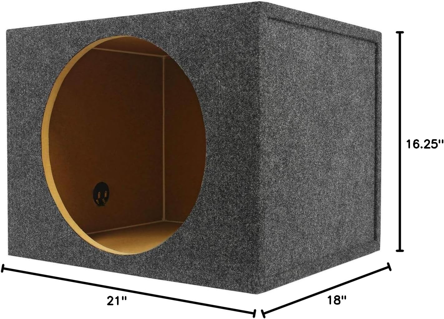 Rockville RSQ15 Single 15" 2.6 cu.ft. Sealed Car Subwoofer Enclosure Box | Made in USA, 3/4" MDF Construction, Gold Terminals, Sub Box, Precision-Cut