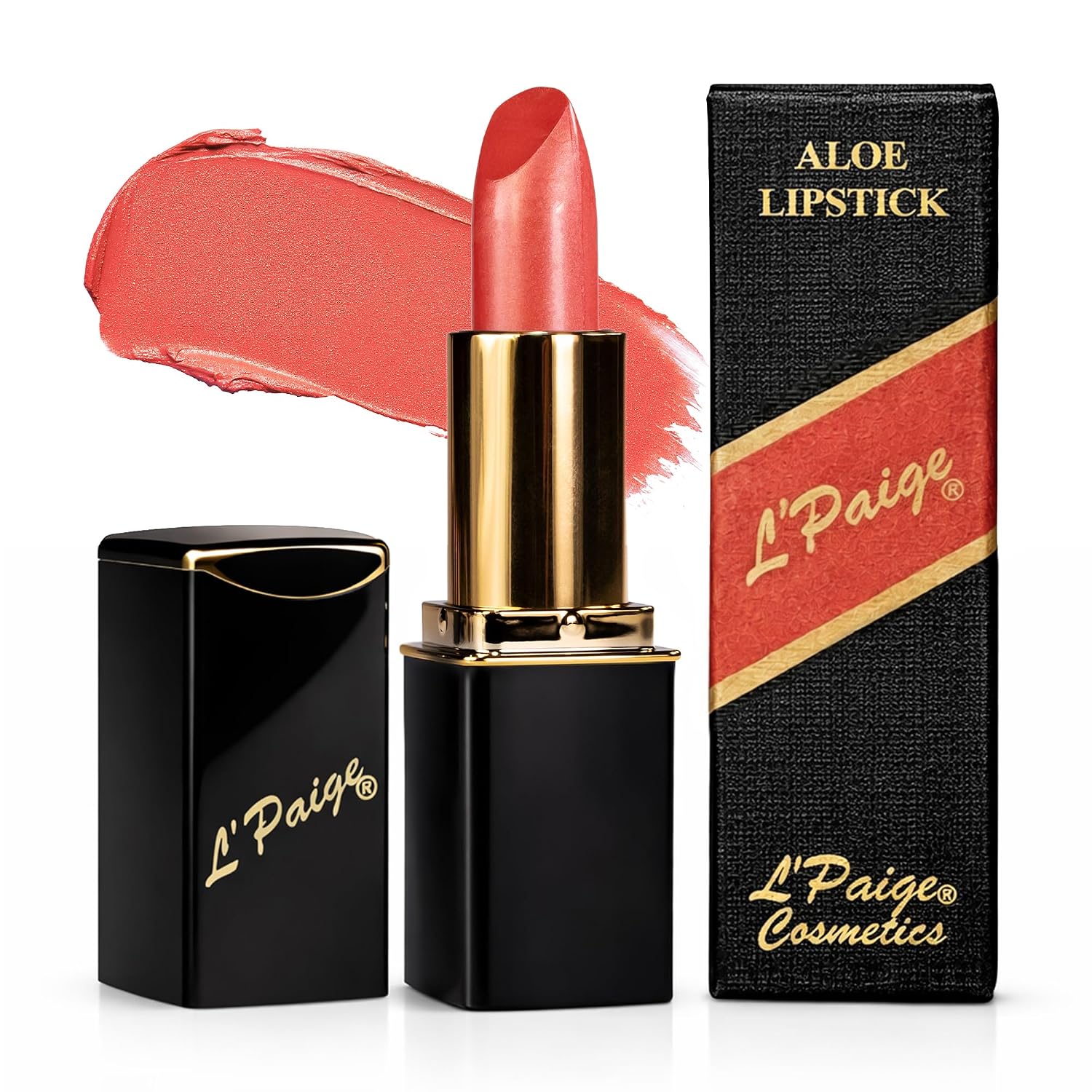 L’Paige Rosy Pearl Lipstick | Sheer Neutral Rose Lip Color | Aloe Vera Moisturizing Formula | Long-Lasting Hydrating Finish | Soft Silvery Pink Shade L56