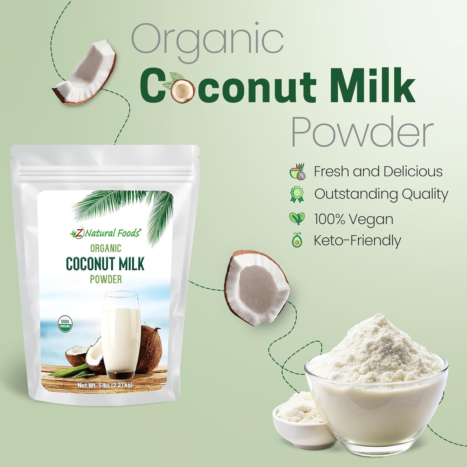Z Natural Foods Premium Whole Milk Powder - Pasteurized Dry Milk, 5 lb