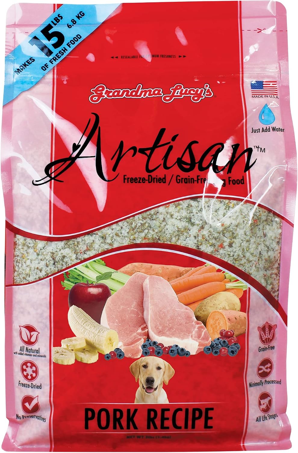 Grandma Lucy's Artisan Dog Food, Grain Free and Freeze-Dried - Artisan Chicken, 10Lb Bag