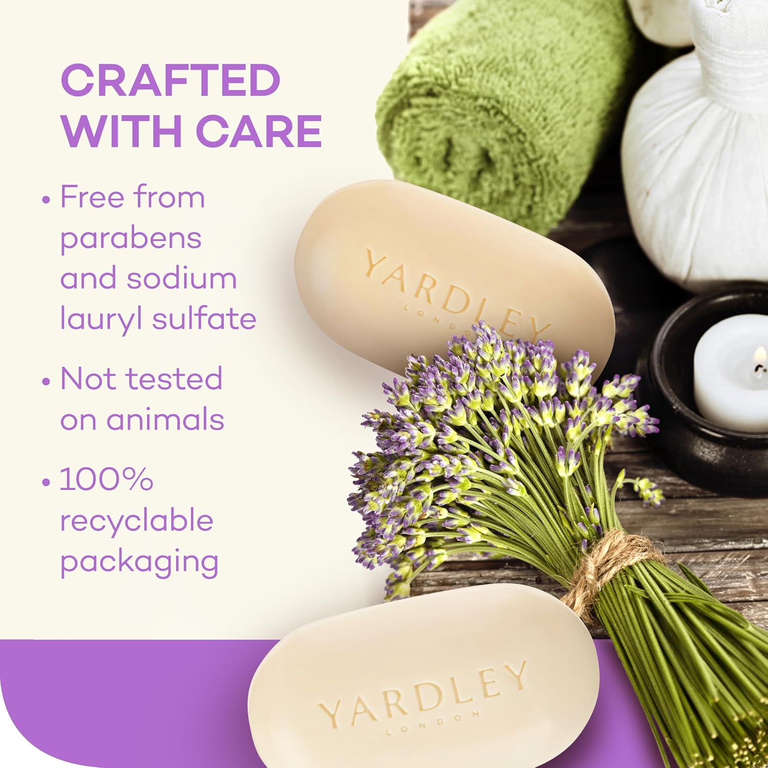 Yardley London Nourishing Bath Soap Bar Aloe & Avocado, Conditions Skin with Creamy Avocado & Olive Extracts, 4.0 oz Bath Bar, 1 Soap Bar