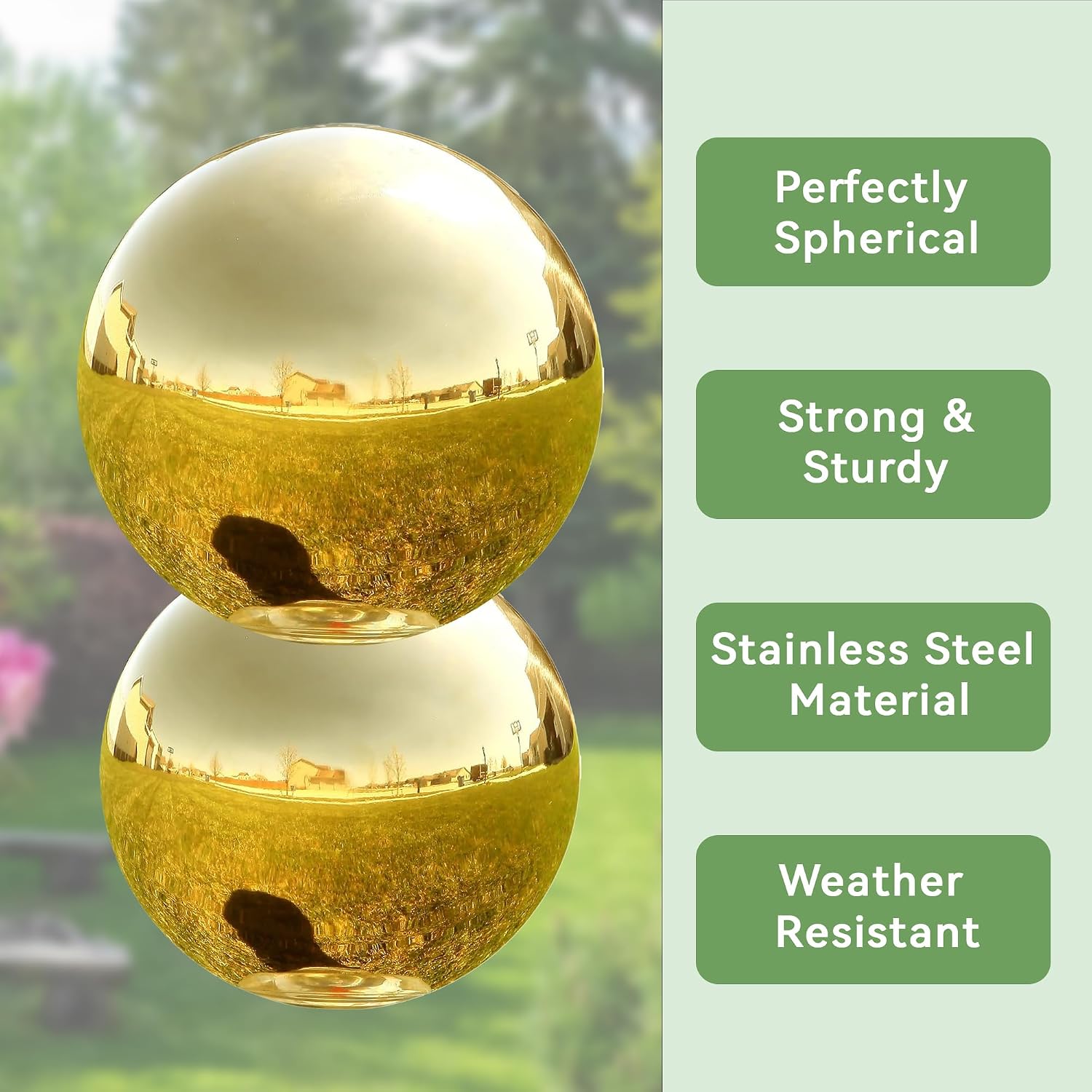 Lily's Home 12 Inch Stainless Steel Gazing Globe Mirror Ball, Colorful and Shiny Addition to Any Garden or Home, Ideal As a Housewarming Gift, Silver