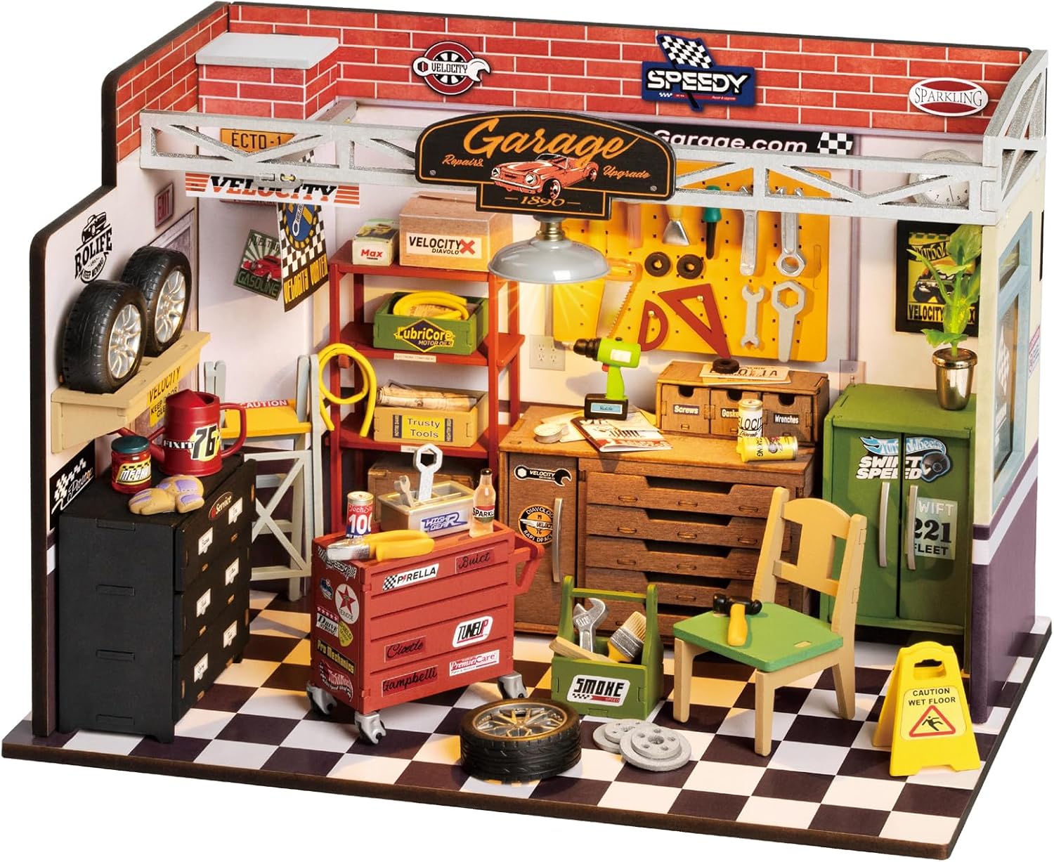ROBOTIME DIY Miniature House Kit Mini Green House Tiny Dollhouse Wooden Furniture Kit with LED Halloween/Christmas/Birthday Gifts for Adults (Cathy's Greenhouse)