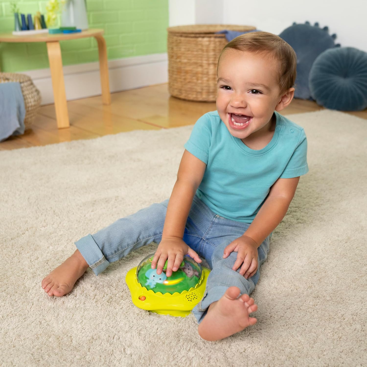 Bright Starts JuneBerry Walk-A-Bout Baby Walker and Entertainer, with Easy Fold Frame for Storage, Ages 6 Months +