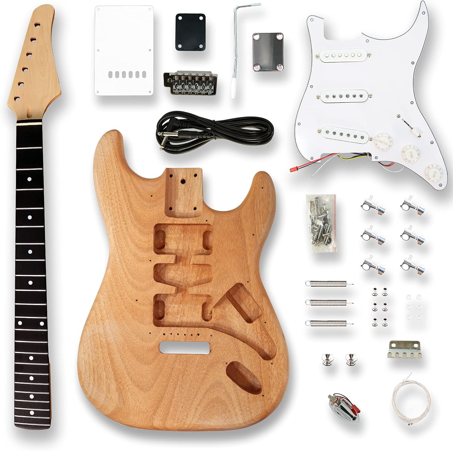 DIY Electric Guitar Kits, okoume Body maple neck & composite ebony fingerboard