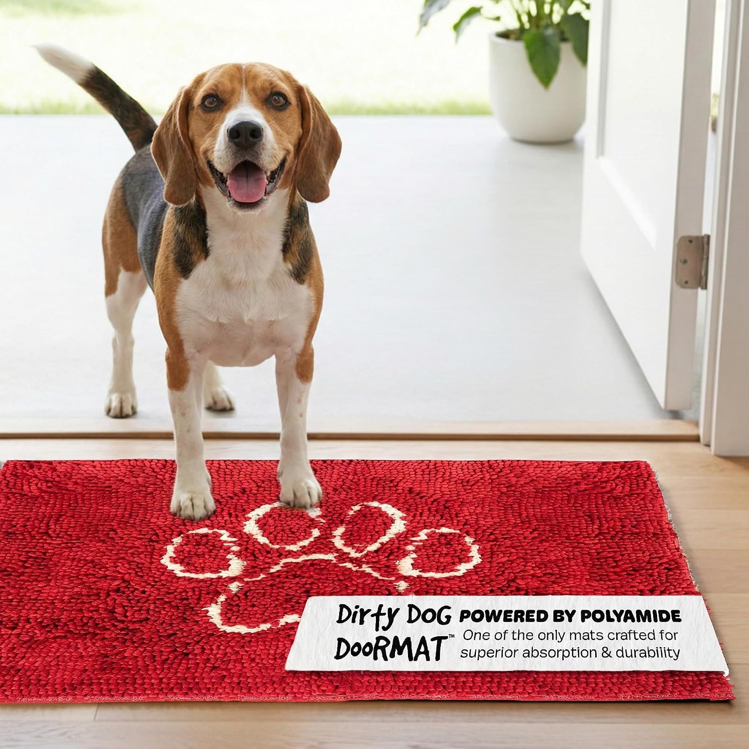 Dog Gone Smart Dirty Dog Doormat - Fast Drying Rug with Super Gripper Backing for Clean Floors - Super Absorbent and Machine Washable Mat for Muddy Paws - Grey