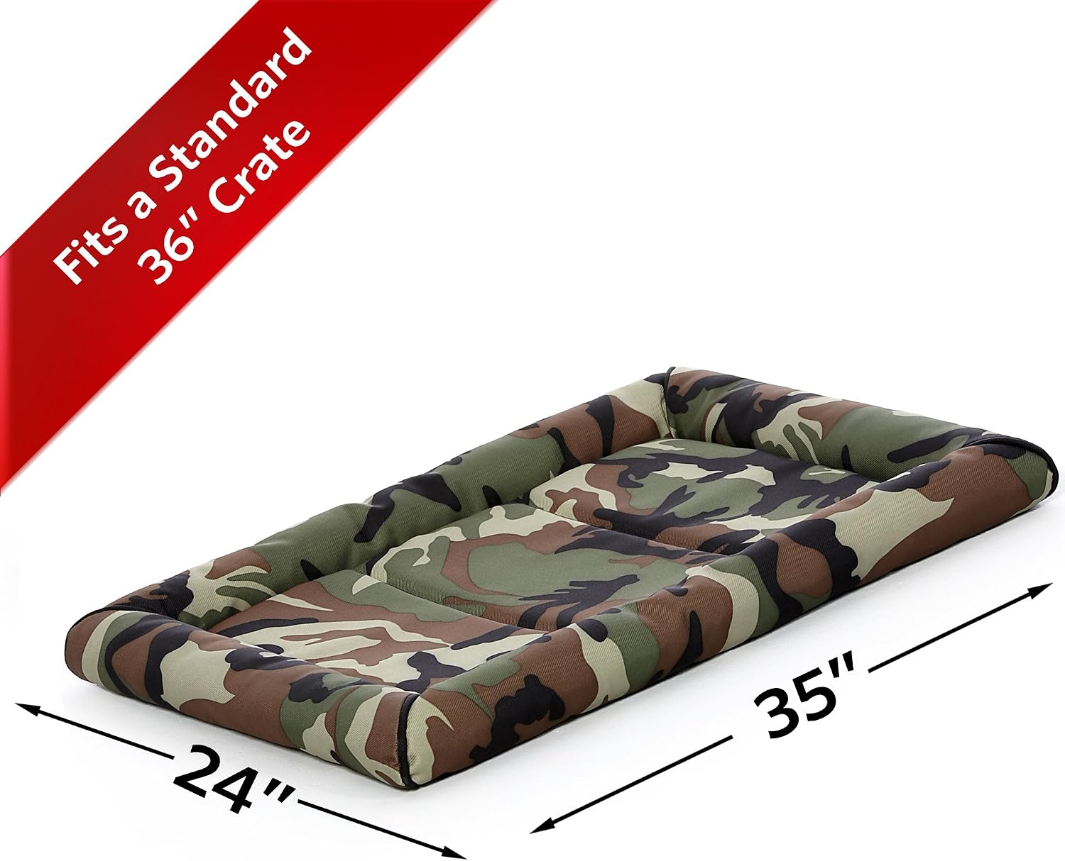 MidWest Homes for Pets Intermediate QuietTime MAXX Ultra-Rugged Dog Bed, Water & Odor Resistant, Bolstered Edge, Non-Slip Bottom, Fits 36-inch Crates, Black