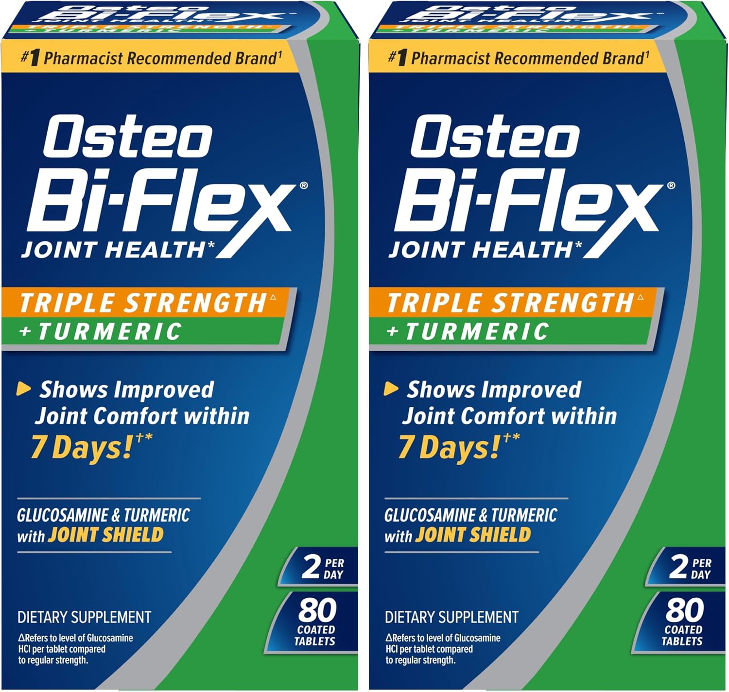 Osteo Bi-Flex Triple Strength Glucosamine Supplement with Turmeric Extract | Improve Joint Function, Antioxidant Power, 80 Coated Tablets