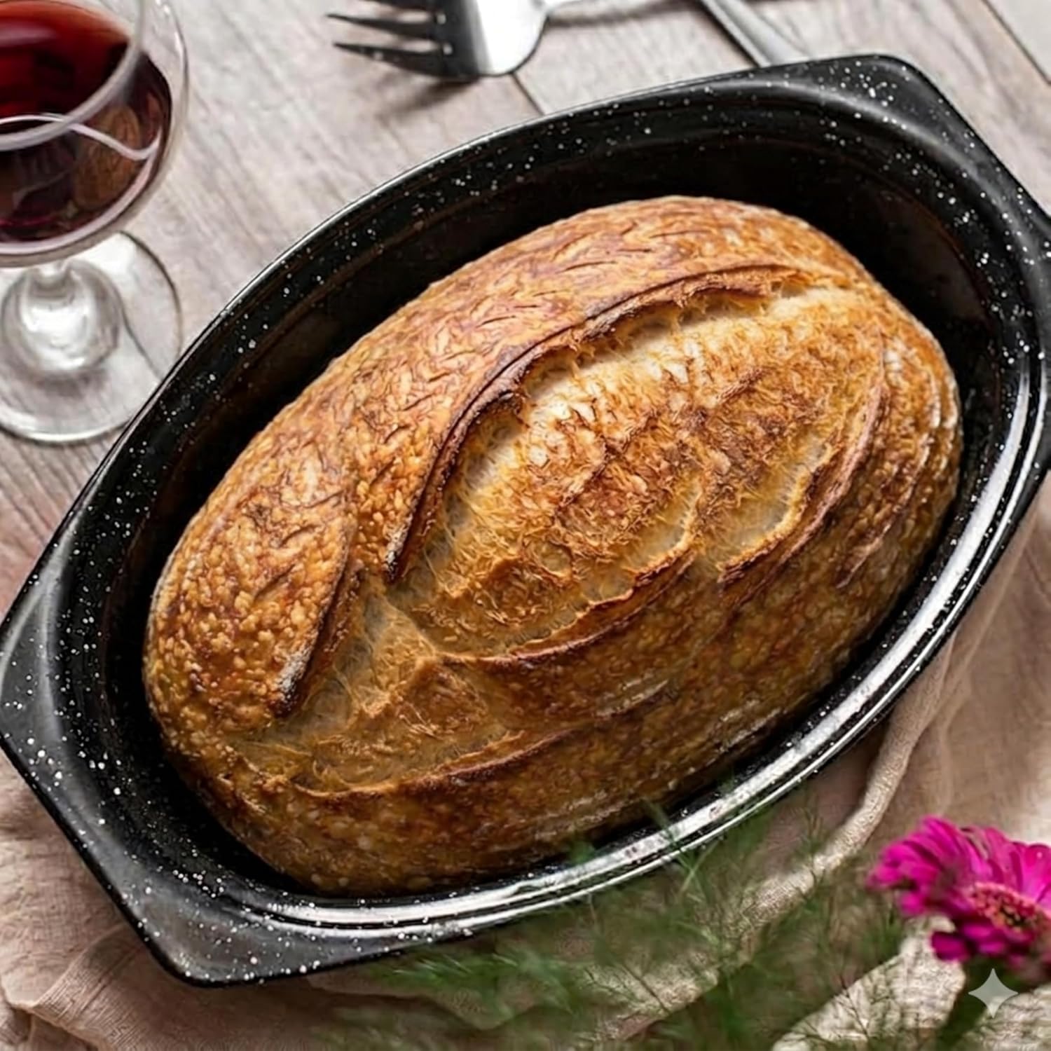 Granite Ware 13" Oval Roaster with Lid – Enameled Steel, Oven Safe to 932°F – Ideal for Roasting, Baking & Sourdough Bread – Self-Basting Cover, Dishwasher Safe, 7 lb Capacity | Oval Roaster Capacity, Roasts Up To 7 Lb Poultry Or Meat, Covered Cooking fo…