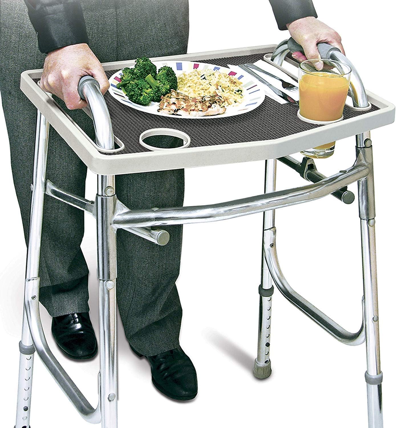 North American Wellness Walker Tray with Non-Slip Grip Mat