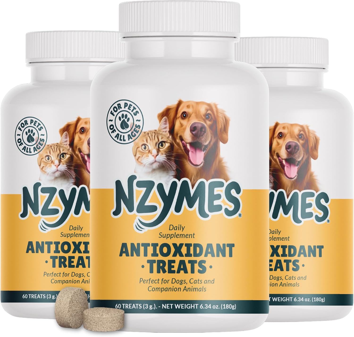 Antioxidant Treats - for Dogs Joints, HIPS, Paralysis, Skin, Coat, Hair Loss, Aging, Digestion, Neurological, Seizures - 60 Treats - Made in The USA