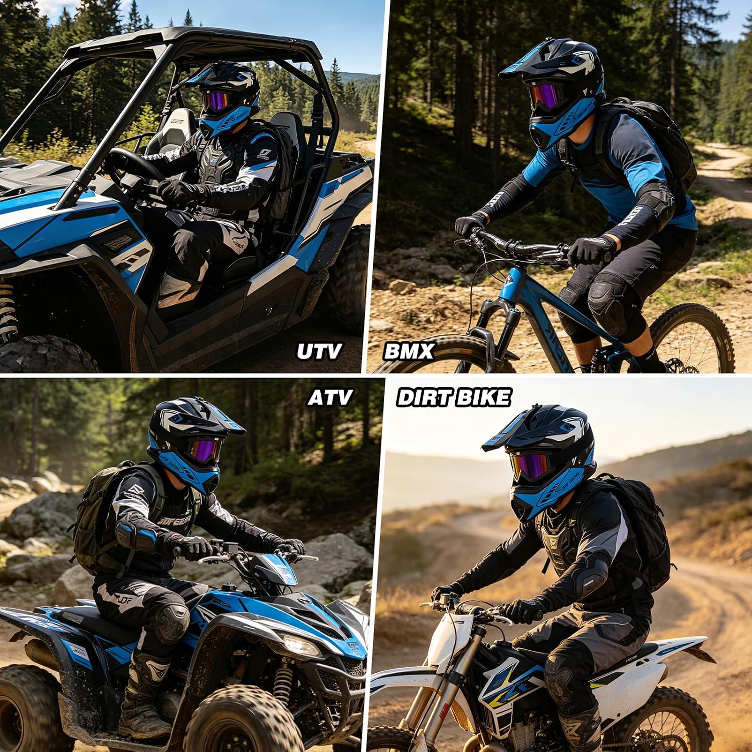 Adult Dirt Bike Helmet DOT Approved,WS901 Full Face Motocross Set | Includes Goggles Gloves,adjustable visor and washable liner for UTV MX Dirtbike ATV OffRoad