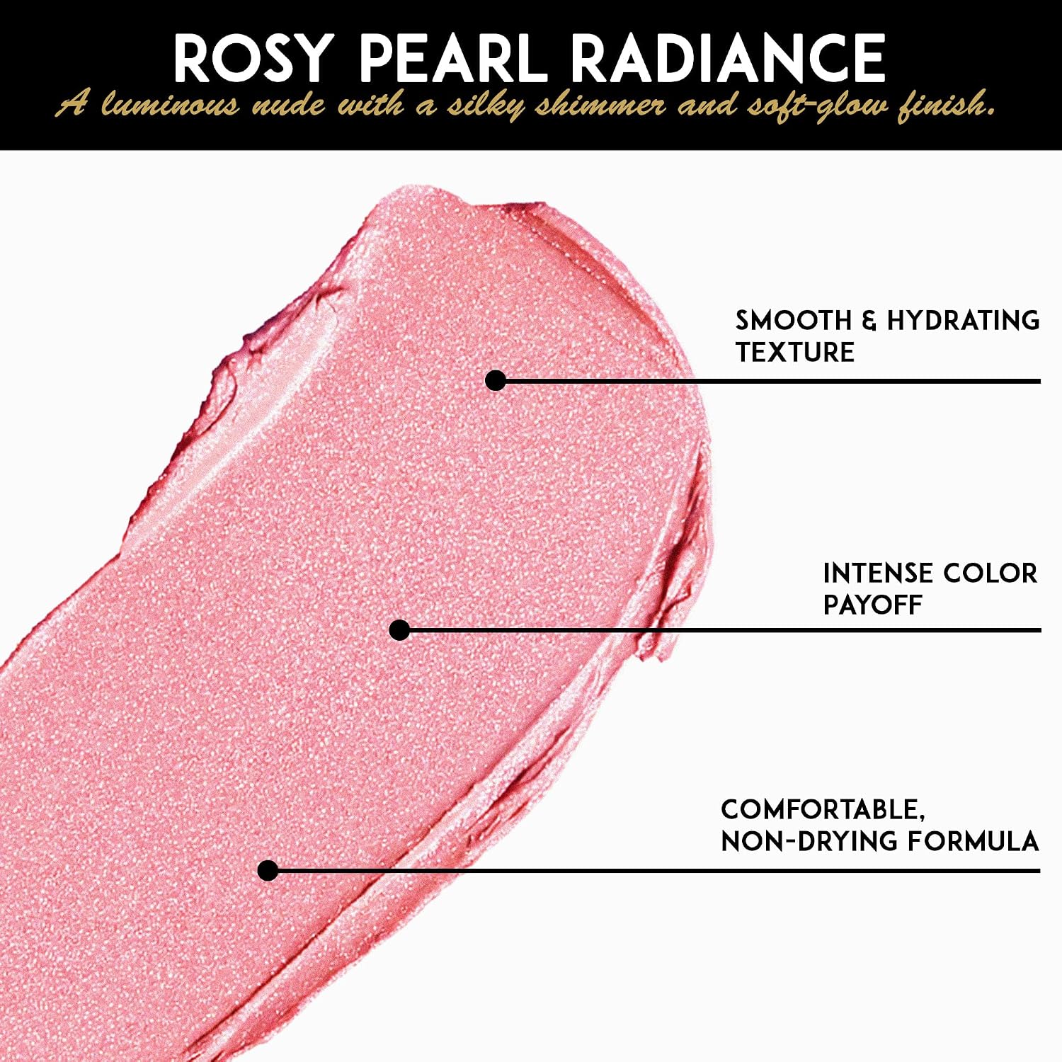 L’Paige Rosy Pearl Lipstick | Sheer Neutral Rose Lip Color | Aloe Vera Moisturizing Formula | Long-Lasting Hydrating Finish | Soft Silvery Pink Shade L56