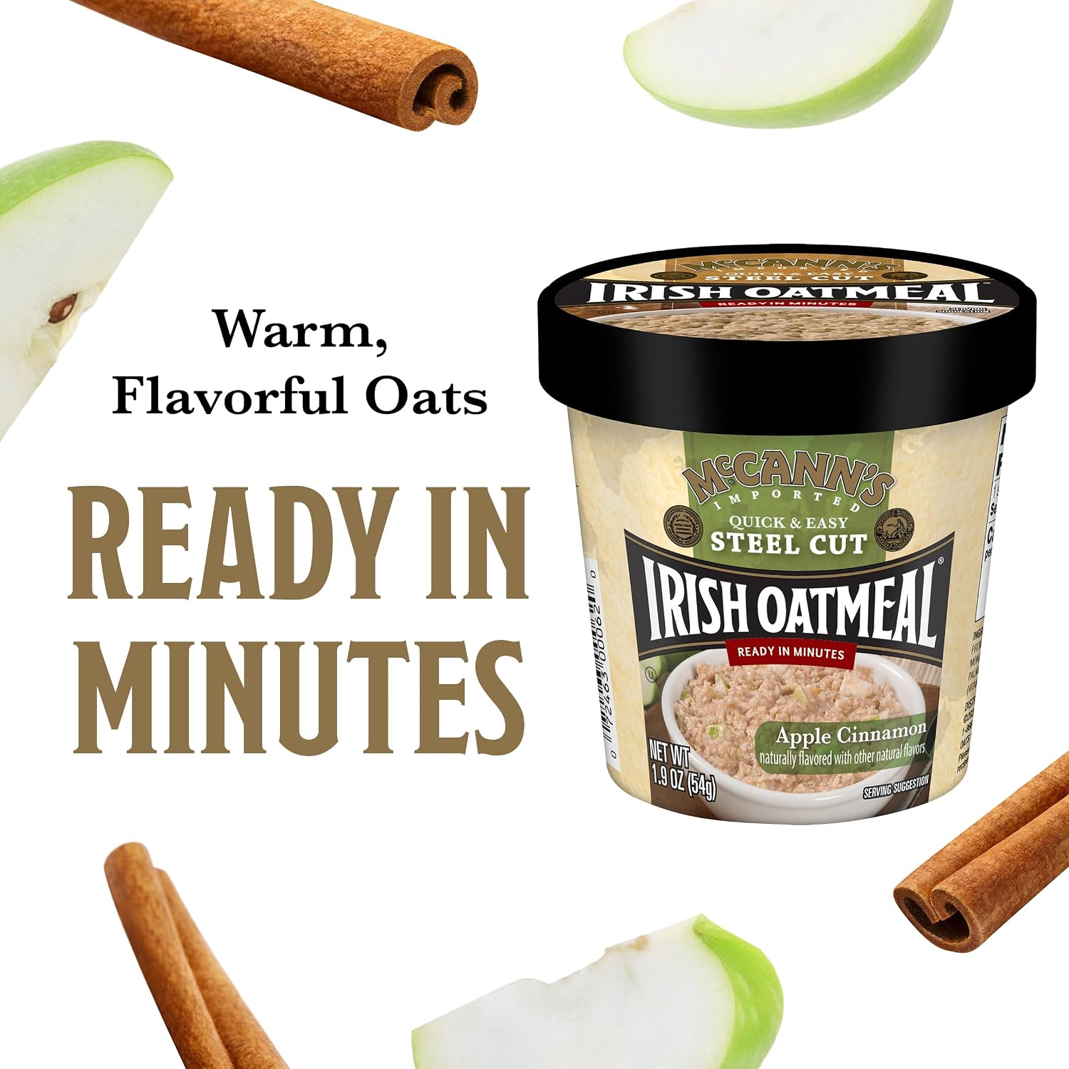 McCann's Irish Oatmeal Instant Oatmeal Cup, Maple Brown Sugar, 1.9 Ounce (Pack of 12)