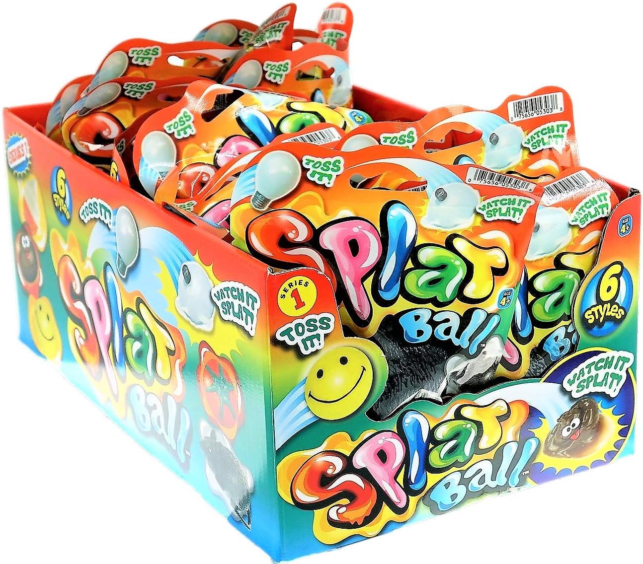 JA-RU Splat Ball Sticky Stress Ball (24 Units Assorted) 5303-24p