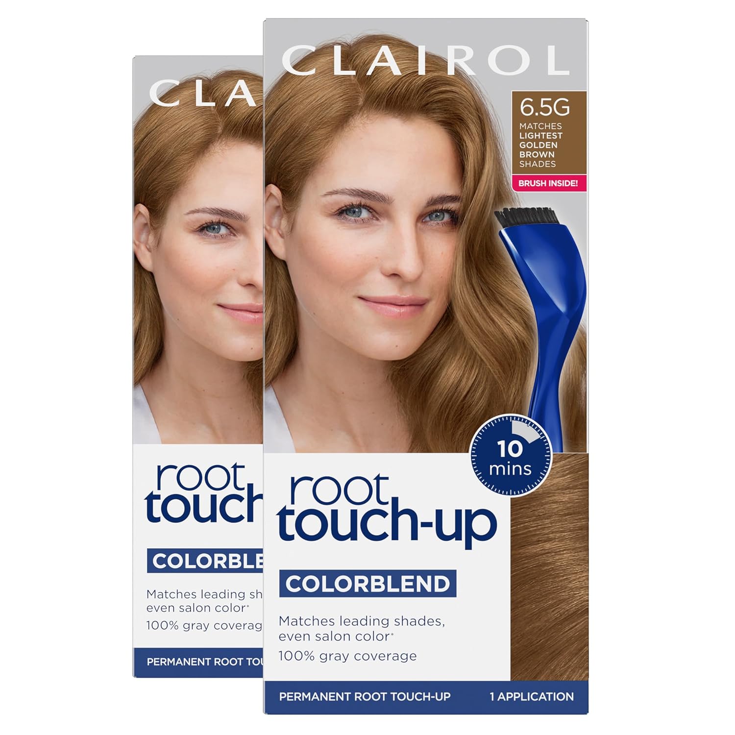 Clairol Root Touch Up Permanent Hair Dye, 6 Light Brown, Pack of 2