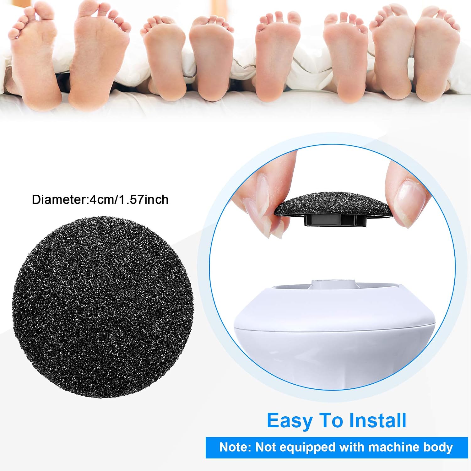 BBTO 20 Pcs Foot File Replacement Pads for Replacement Pads Portable Electric Vacuum Callus Remover Foot File for Exfoliation Cracked Heels Dead Skin