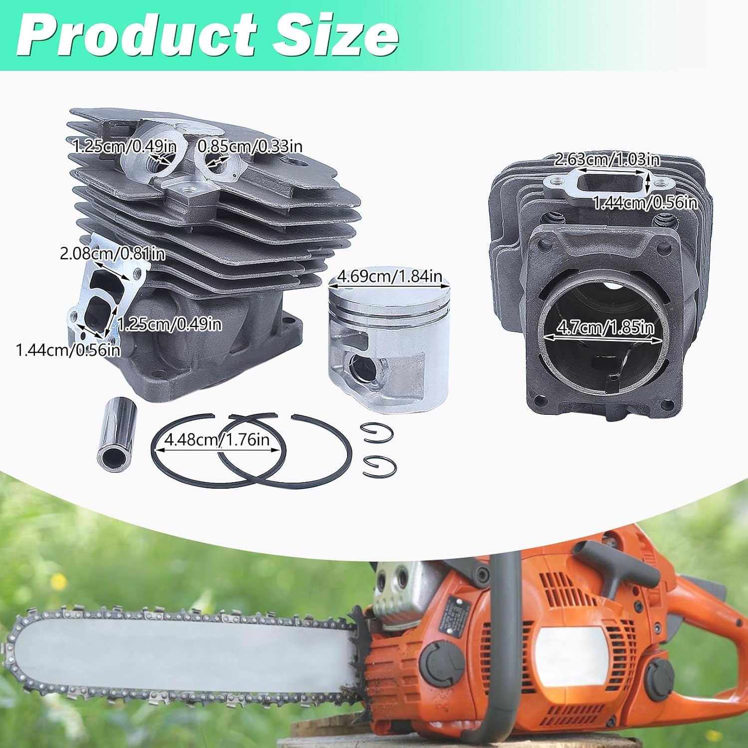 Adefol 47MM Nikasil Cylinder Piston Kit for Stihl MS362 MS362C Chainsaw