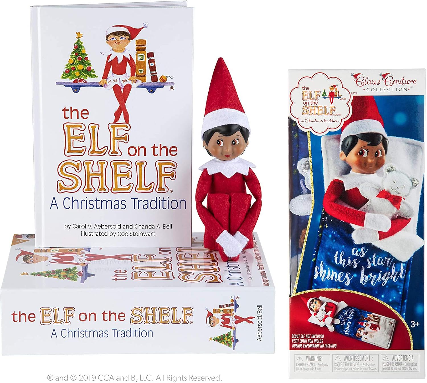 The Elf on the Shelf: A Christmas Tradition Girl Scout Elf (Brown Eyed) with Claus Couture Collection Scout Elf Slumber Set