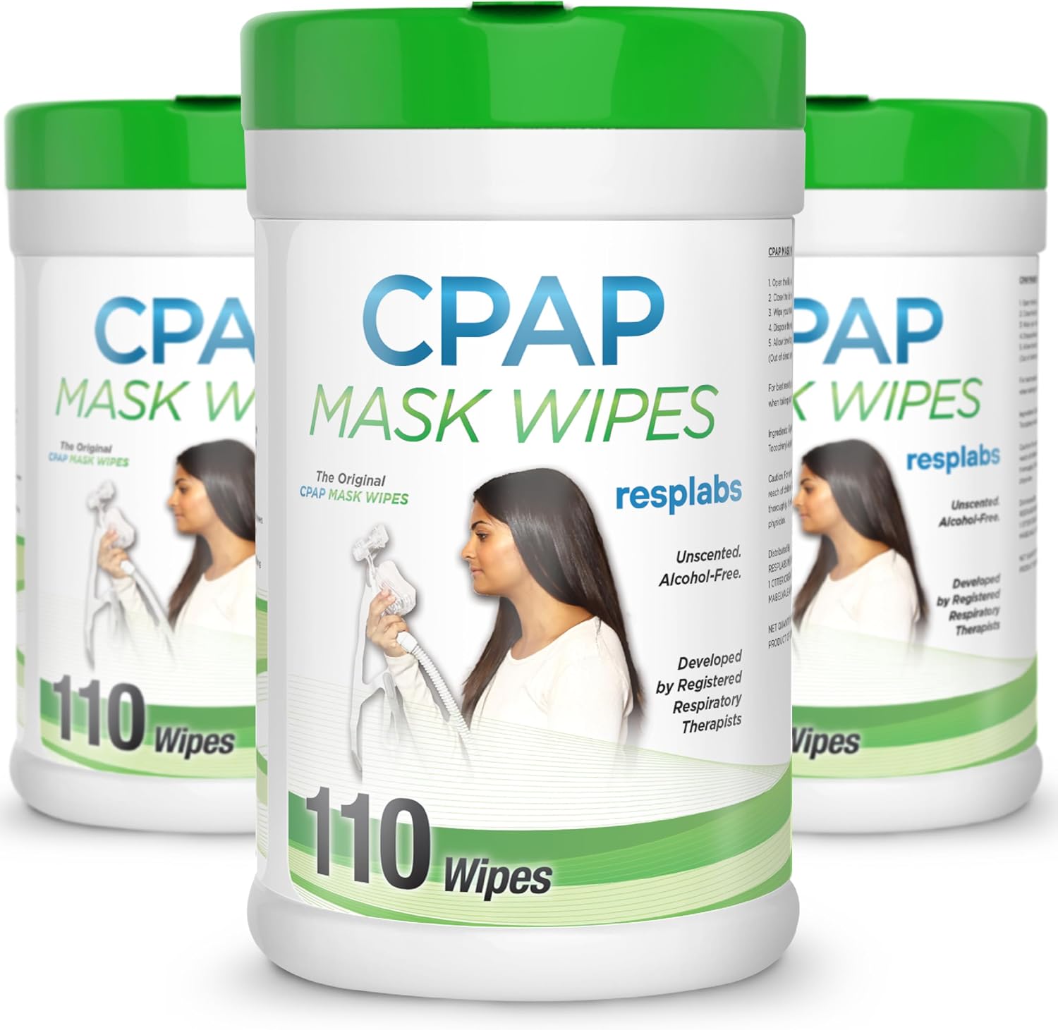 resplabs CPAP Mask Wipes Unscented Cleaner for Full Face, Nasal Masks & Supplies 110 Wipes