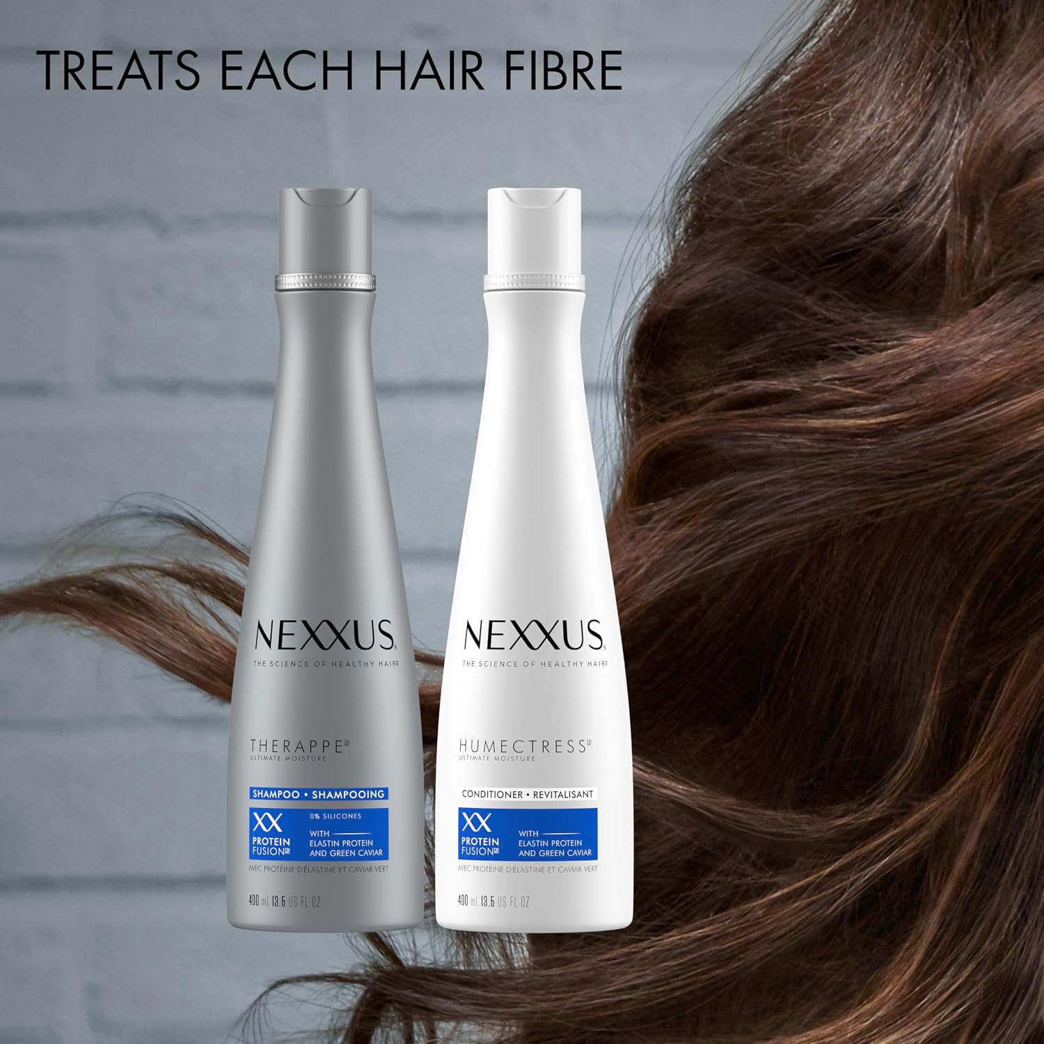 Nexxus Therappe Humectress Shampoo Conditioner 2 Count for Ultimate Moisture for Dry Hair Powered by Polysoft Hydrator Technology with Tri-lipids 33.8 fl oz