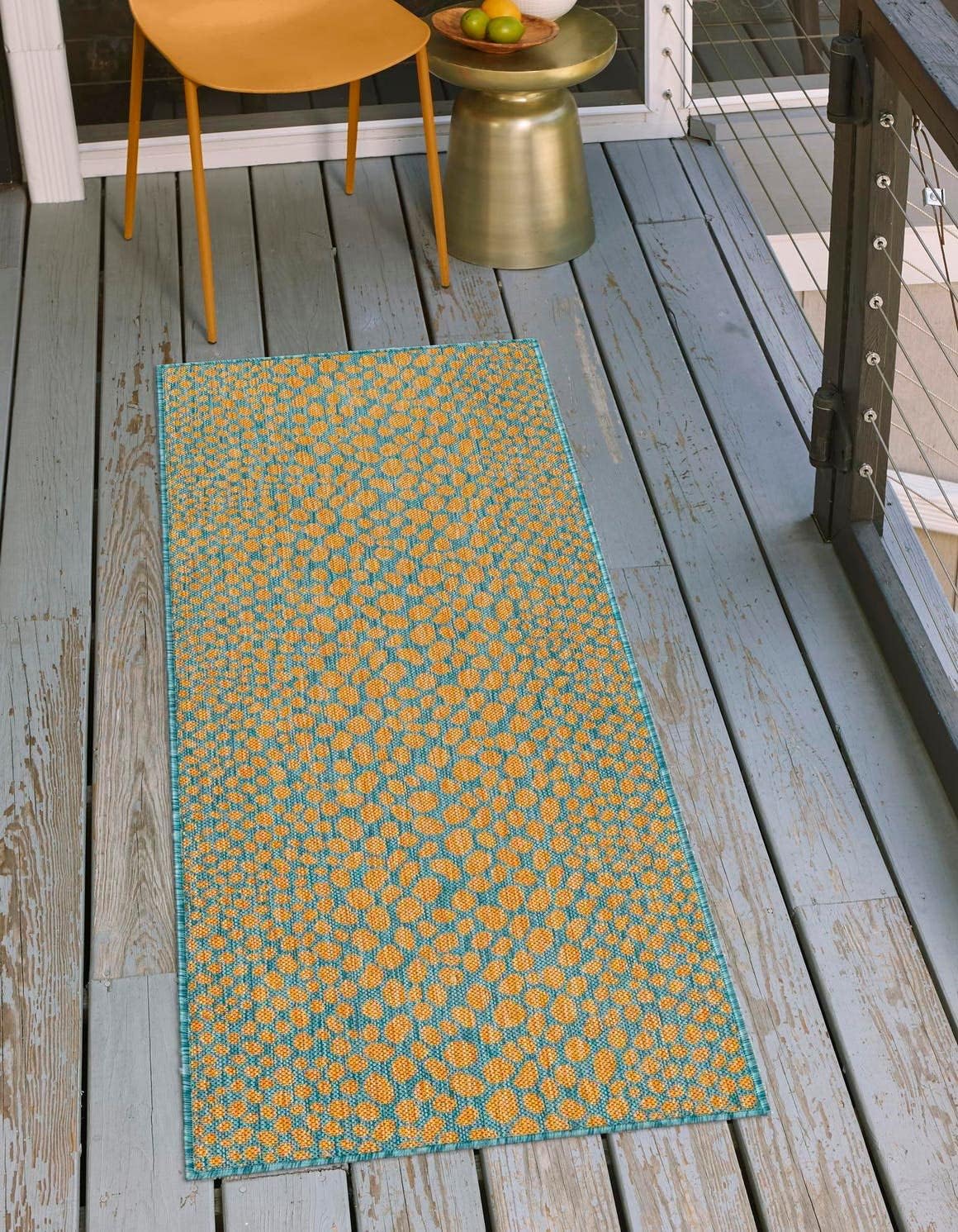 Unique Loom Outdoor Collection Area Rug - Cape Town (9' x 12' Rectangle, Blue/Ivory)