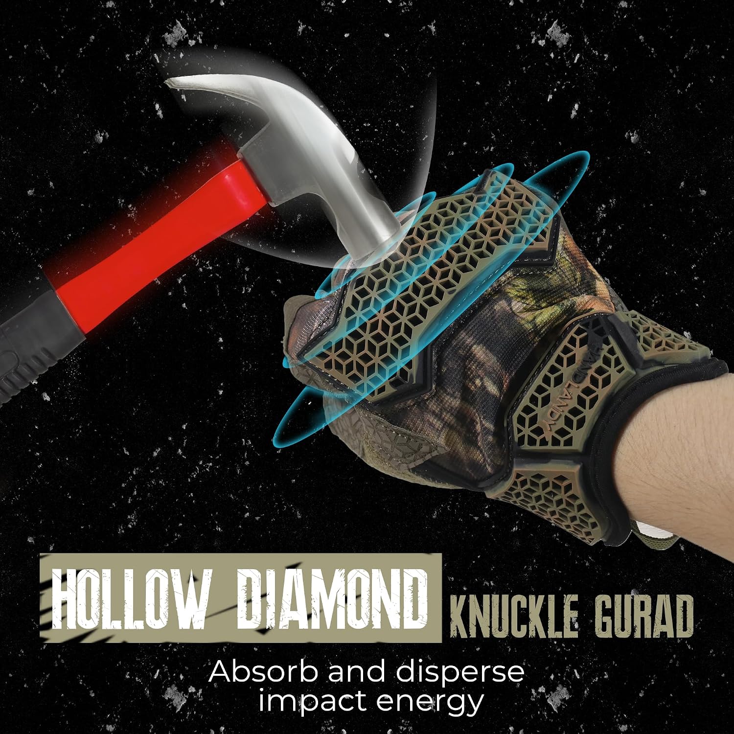 HANDLANDY Framer Work Gloves Open-Finger Carpenters Gloves, Fingerless Gaming Gloves for Tactical Shooting, Airsoft, Hunting, Police Work and Hiking L