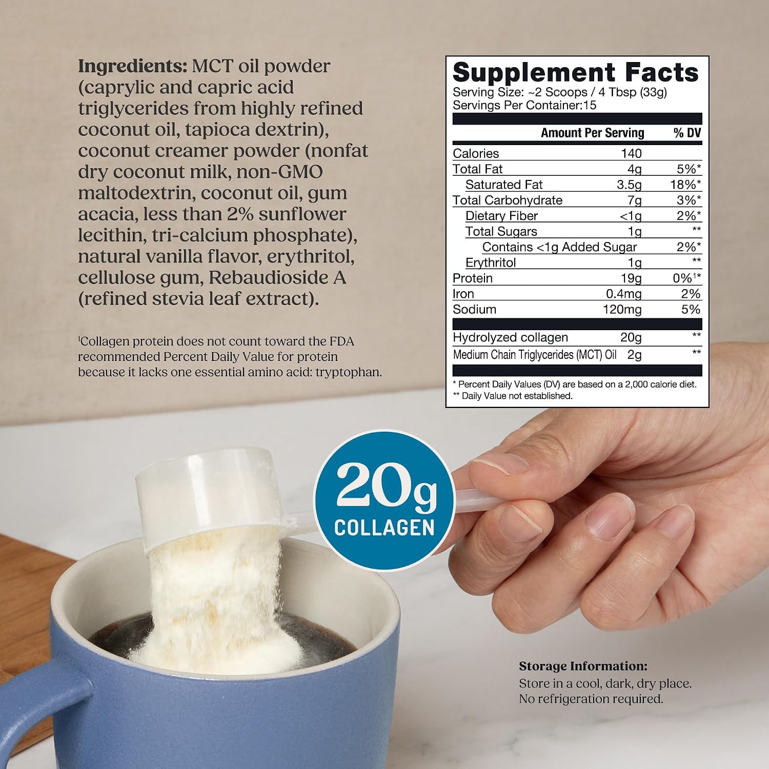 Bulletproof Unflavored Collagen Peptides Protein Powder, 17.6 oz | 20g Grass-Fed Pasture-Raised Collagen Protein and Amino Acids for Skin, Bones and Joints