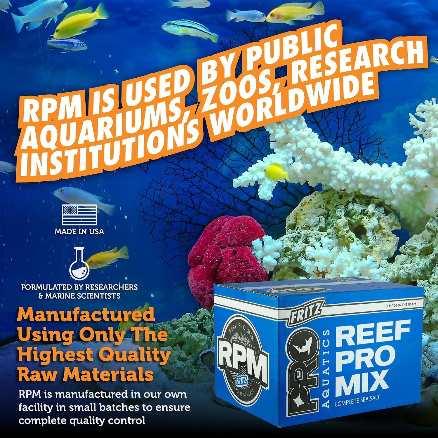Fritz Aquatics 80251 4 Pack Reef Pro Mix Complete Marine Salt, 50 Gallon
