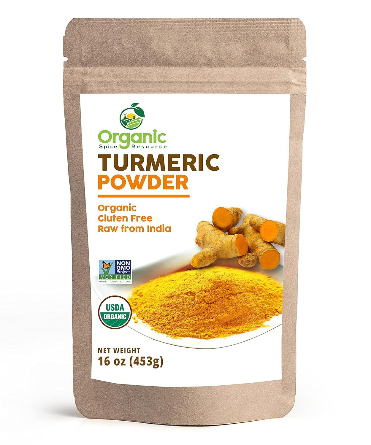 Organic Spice Resource Turmeric Root Powder, 8 oz (226 g)