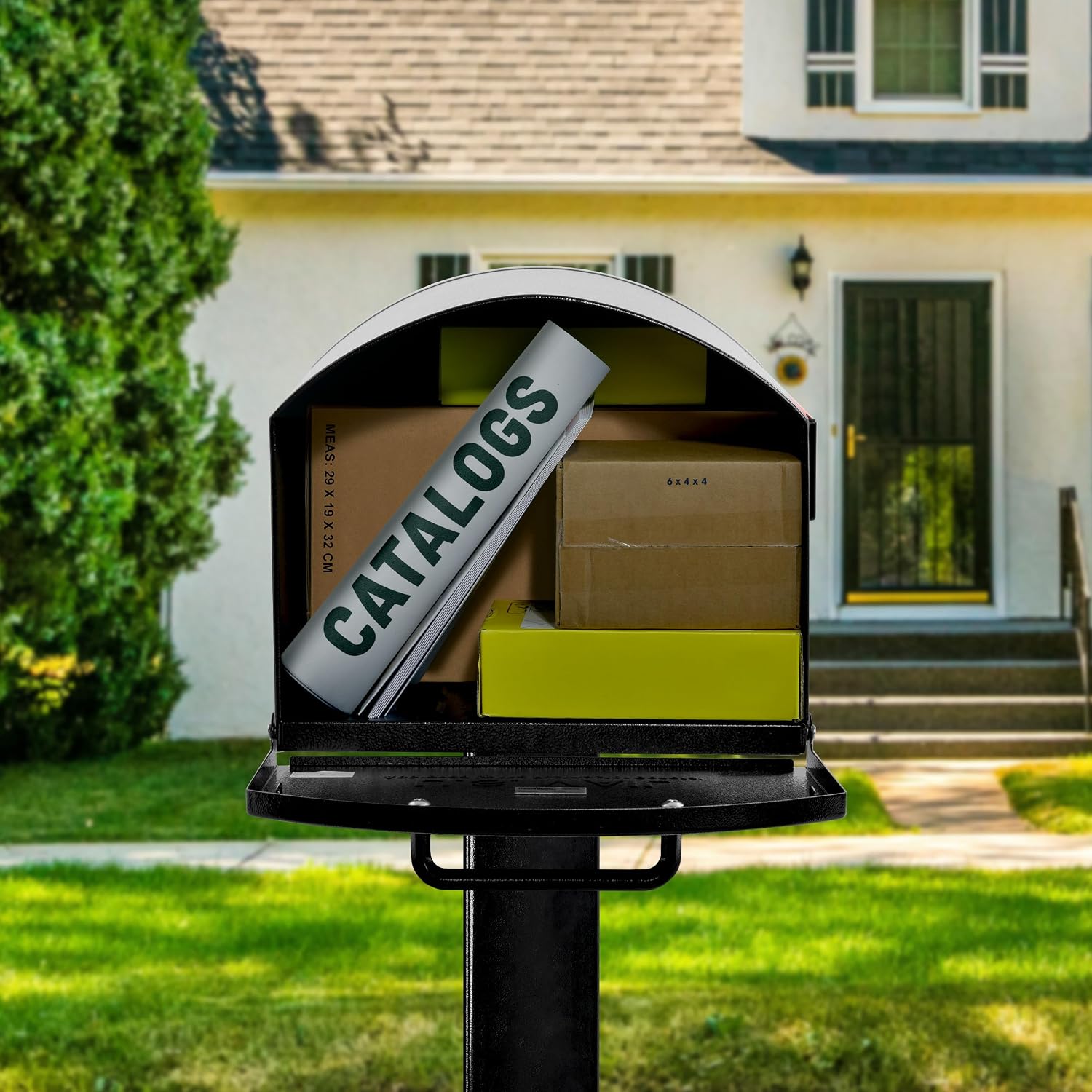 Mail Boss Orca Extra Large Galvanized Steel Post Mount Mailbox, Non-Locking