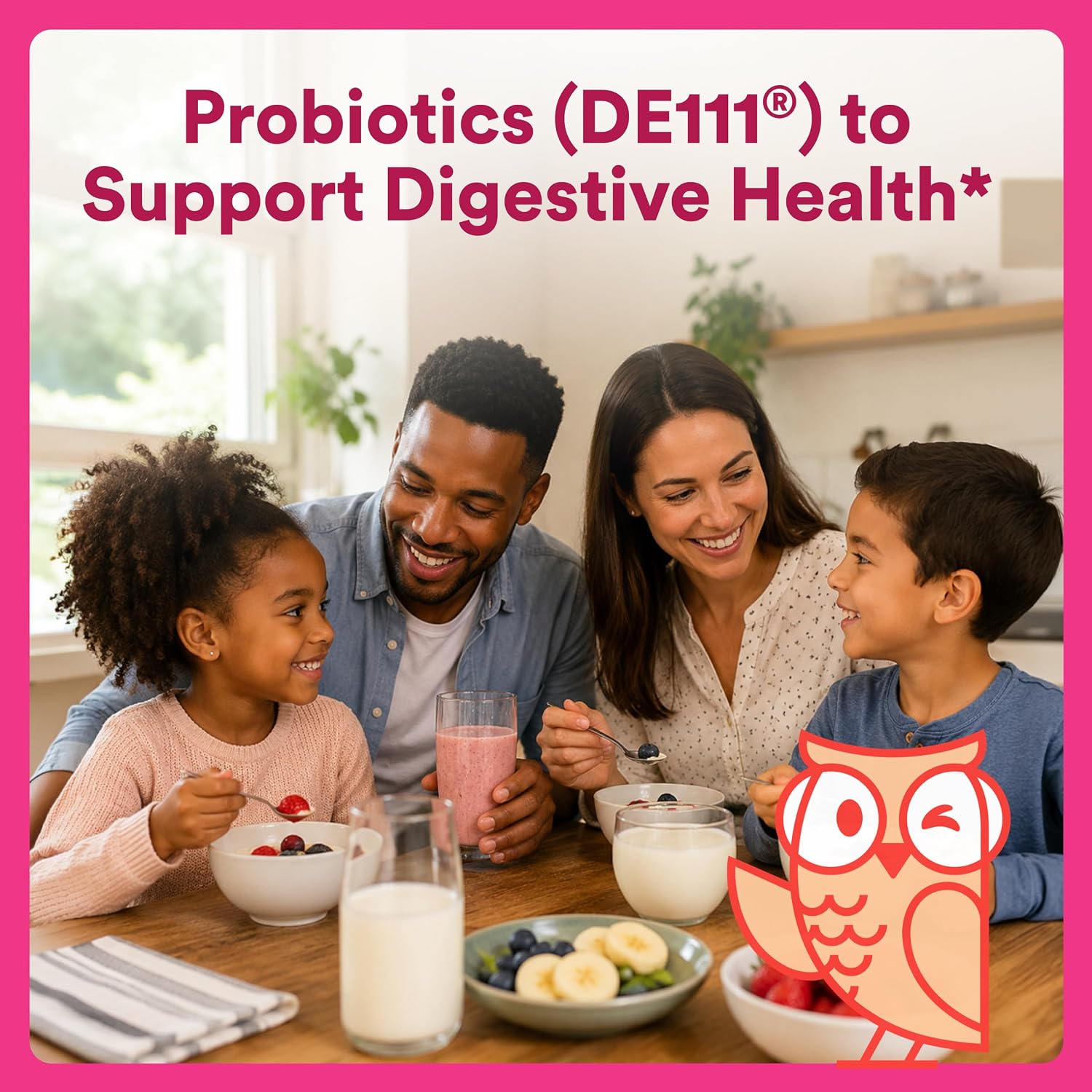 SmartyPants Kids Probiotic & Prebiotic Gummies for Digestive Health: Gut Health Supplement, Clinically Studied Prebiotic for Immune Support, Strawberry, 60 Count (30 Day Supply)