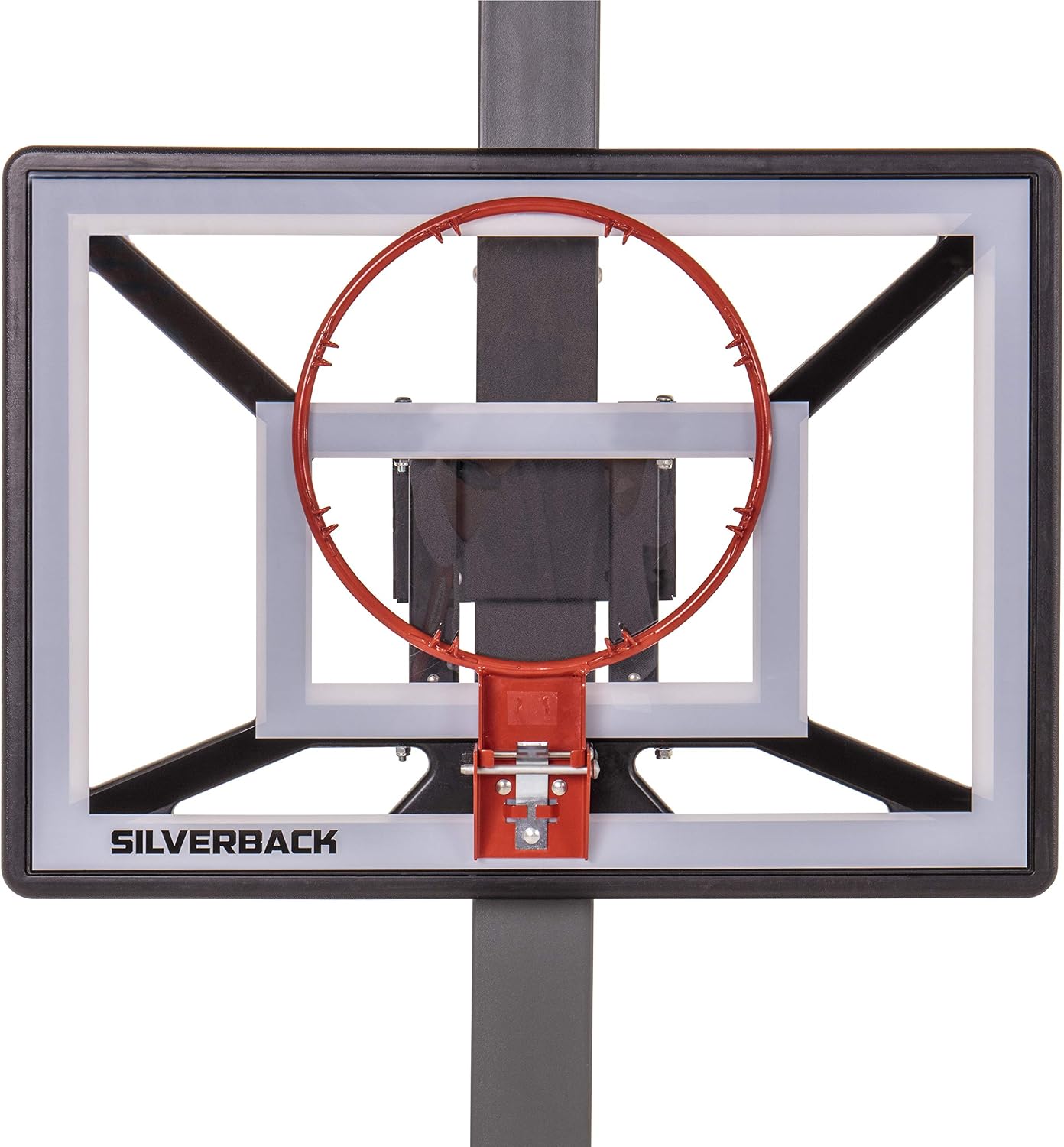 Silverback Junior Youth 33" Basketball Hoop with Lock ‘n Rock Mounting Technology Mounts to Round and Vertical Poles, Black (B8410W)