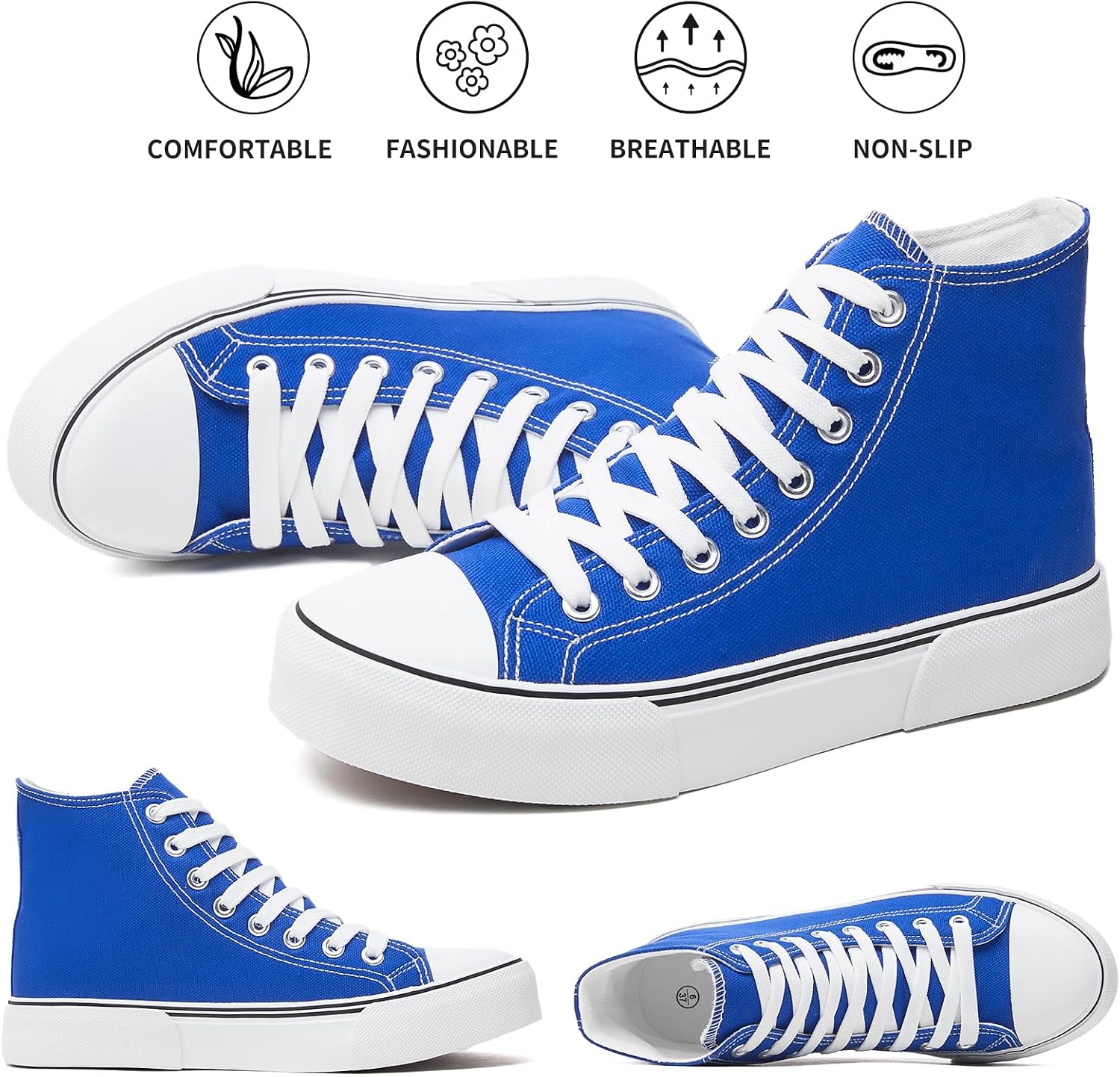 hash bubbie High Top Canvas Sneakers Fashion Walking Shoes